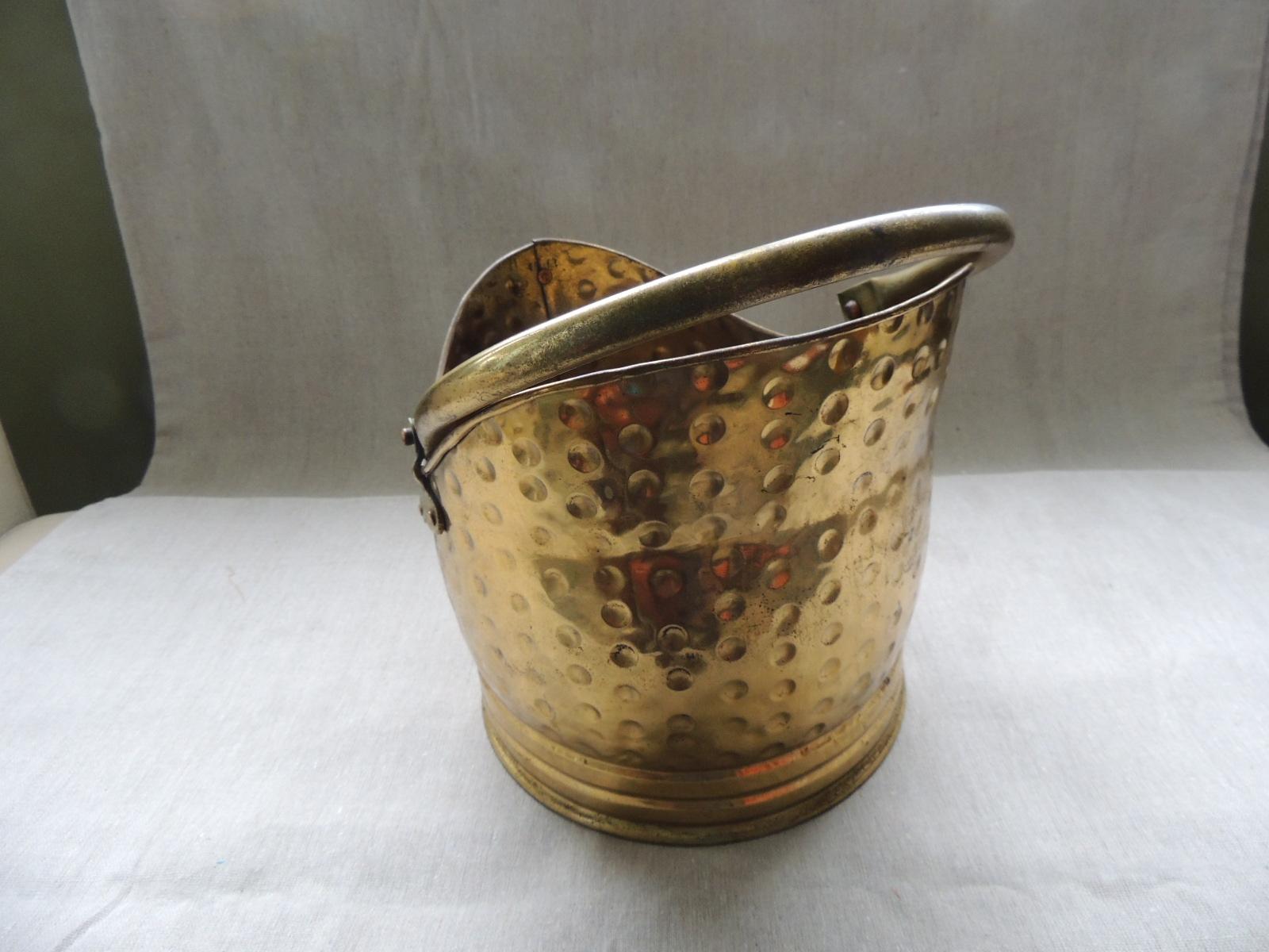 Bohemian Vintage Hand-Hammered Polish Brass Cauldron with Handle