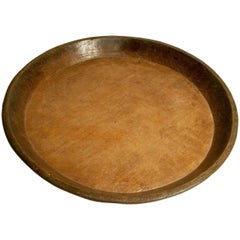 Vintage Hand Hewn Teak Tray from Java, Mid-20th Century