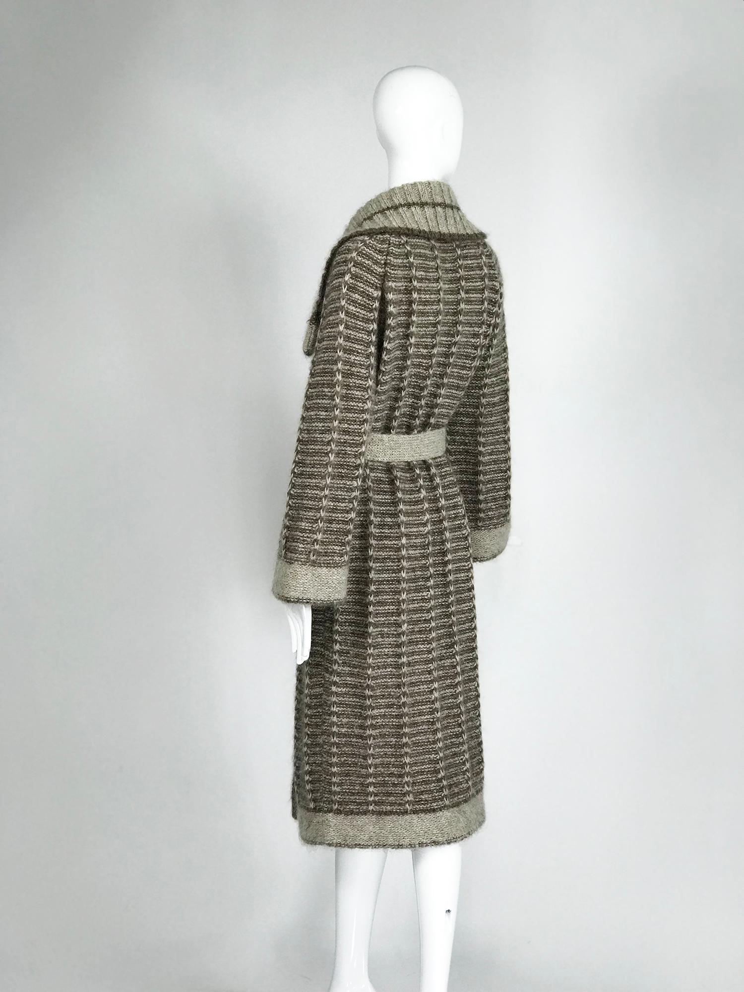 Vintage Hand Knit Belted Sweater Coat 1990s 1