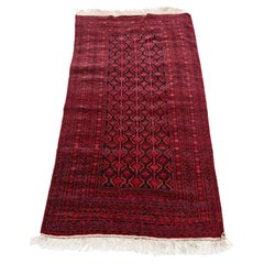 Vintage Hand-kotted Baluch Rug, natural dyed wool, Afghanistan 1960s