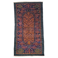 Handgeknüpfter Baluch-Teppich im Vintage-Stil mit goldenen und marineblauen Tönen, Afghanistan 1950er Jahre