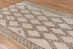 Vintage Hand-Knotted Beni Ourain Rug Geometric Diamond Pattern