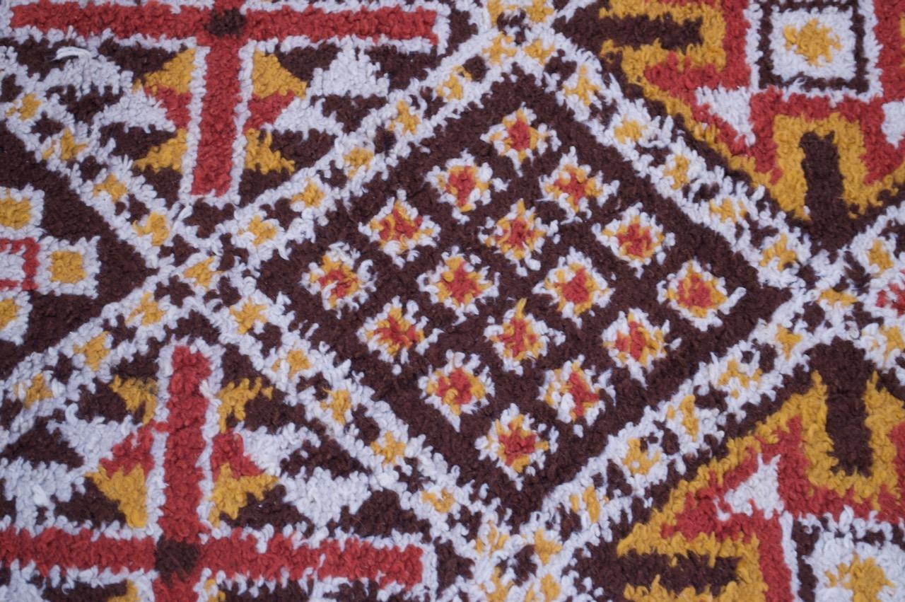 Vintage Hand Knotted Berber Wool Tribal Rug For Sale 4