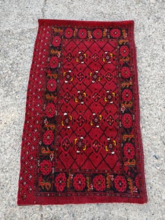 Vintage hand-knotted Beshiri bag or pillow case, Afghanistan 1970s