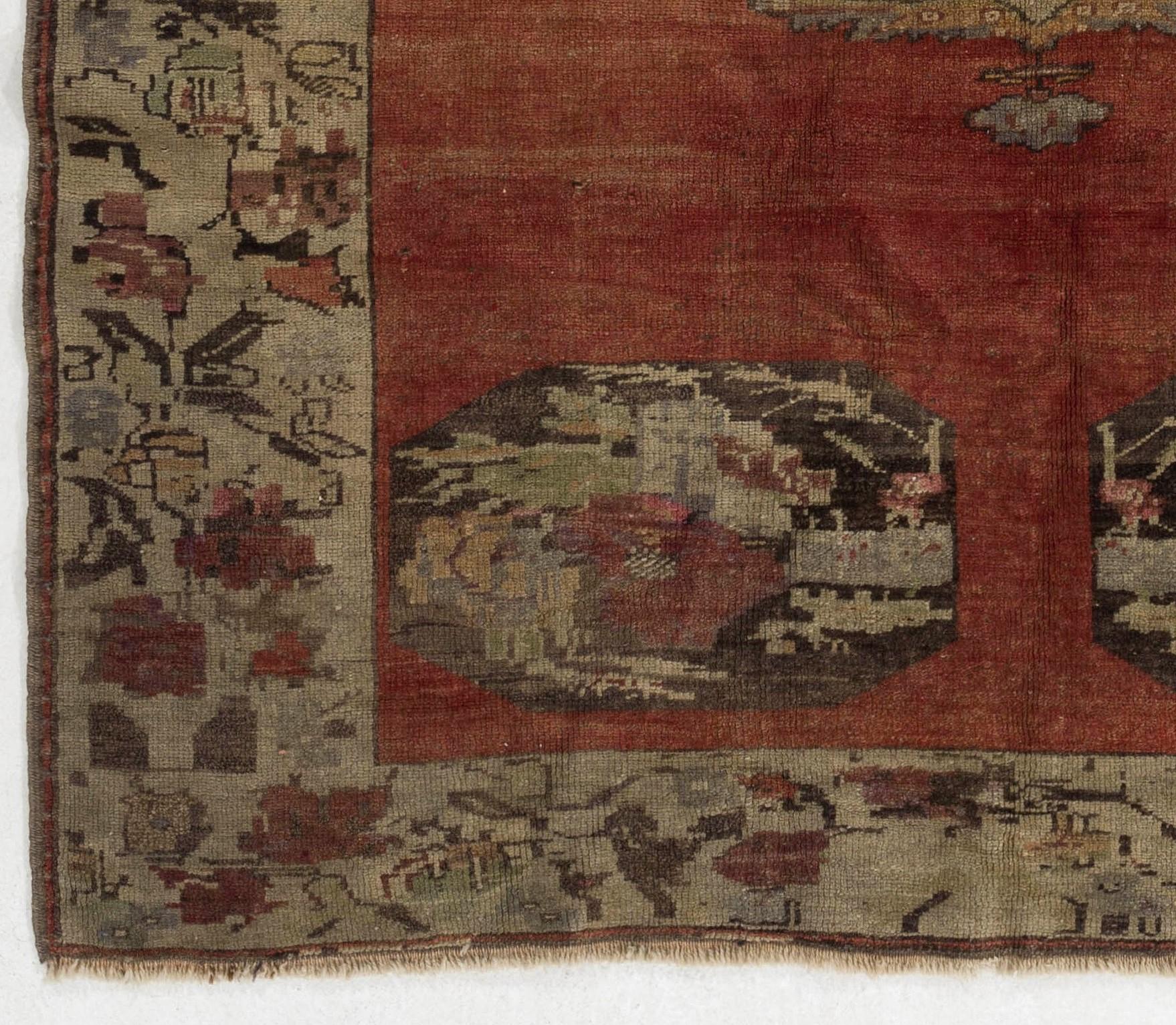 Mid-20th Century Vintage Hand Knotted Central Anatolian Tulu Rug