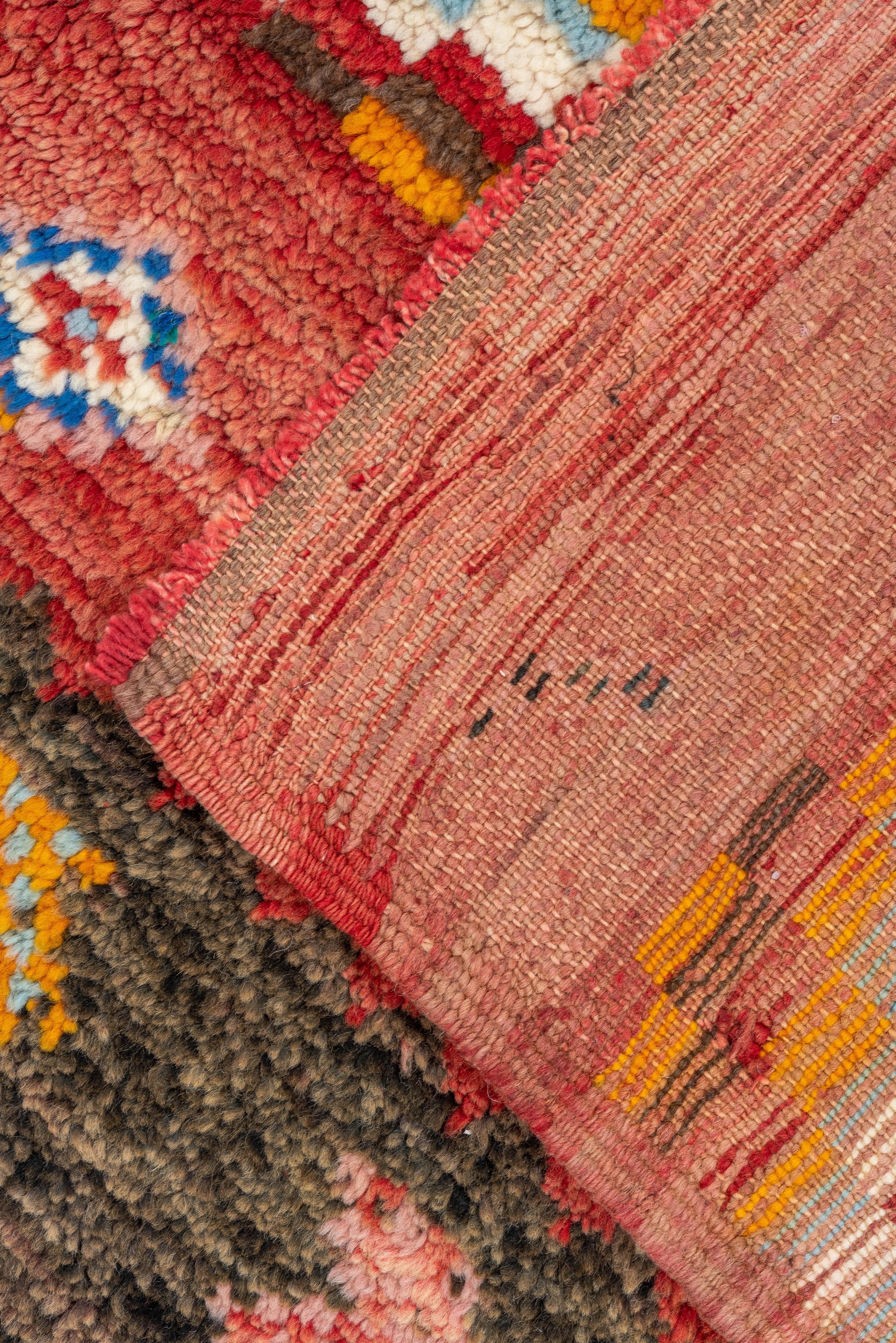 20th Century Vintage Hand-Knotted Moroccan Rug Abstract Tribal Motifs For Sale