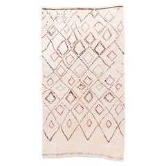 Vintage Hand-Knotted Moroccan Rug Colorful Diamond Lattice
