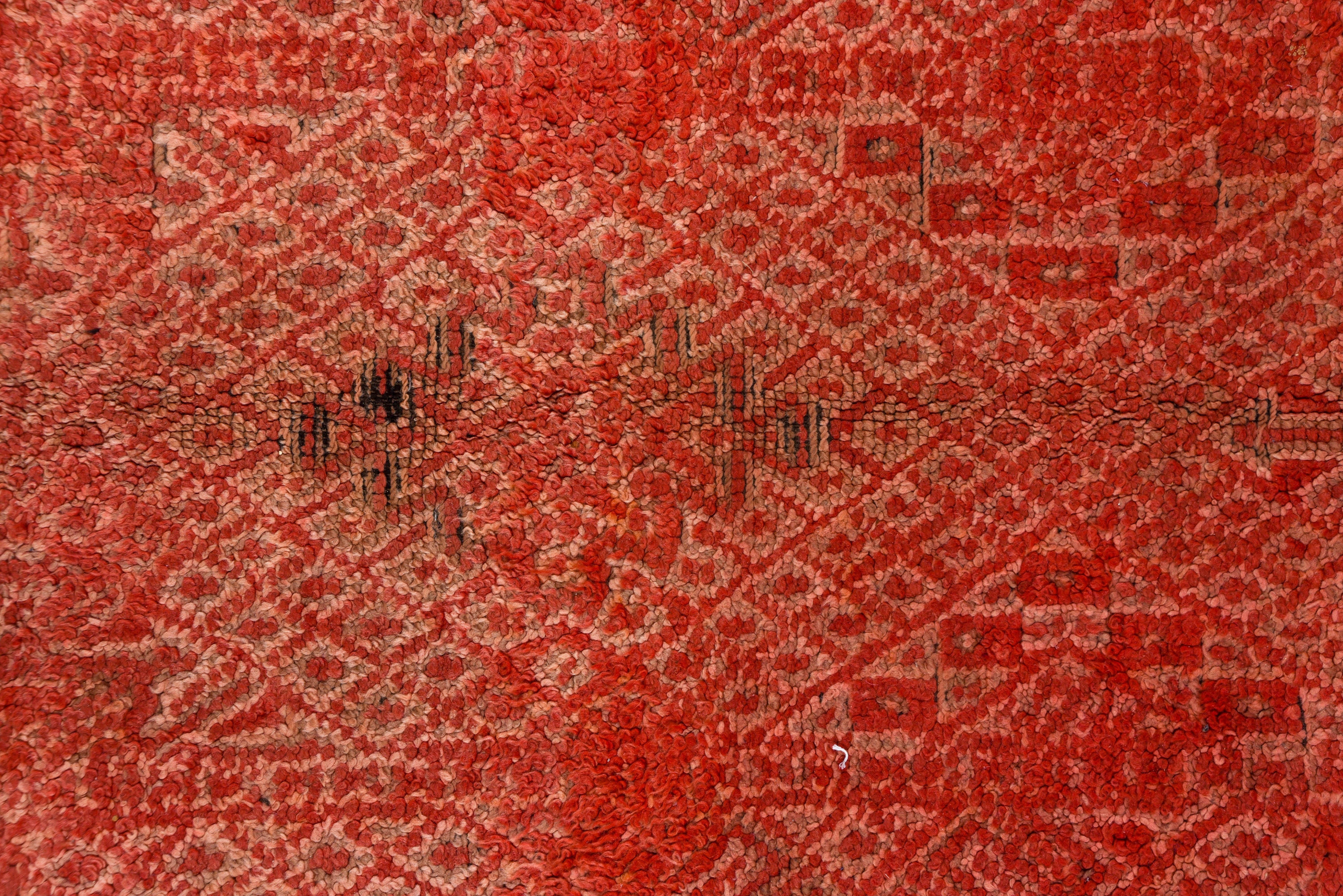 Vintage Hand-Knotted Moroccan Rug Faded Geometric Field For Sale 1