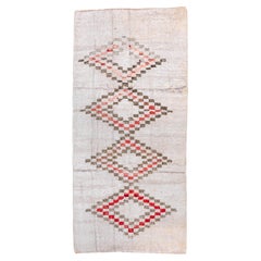 Vintage Hand-Knotted Moroccan Rug Stacked Diamond Design