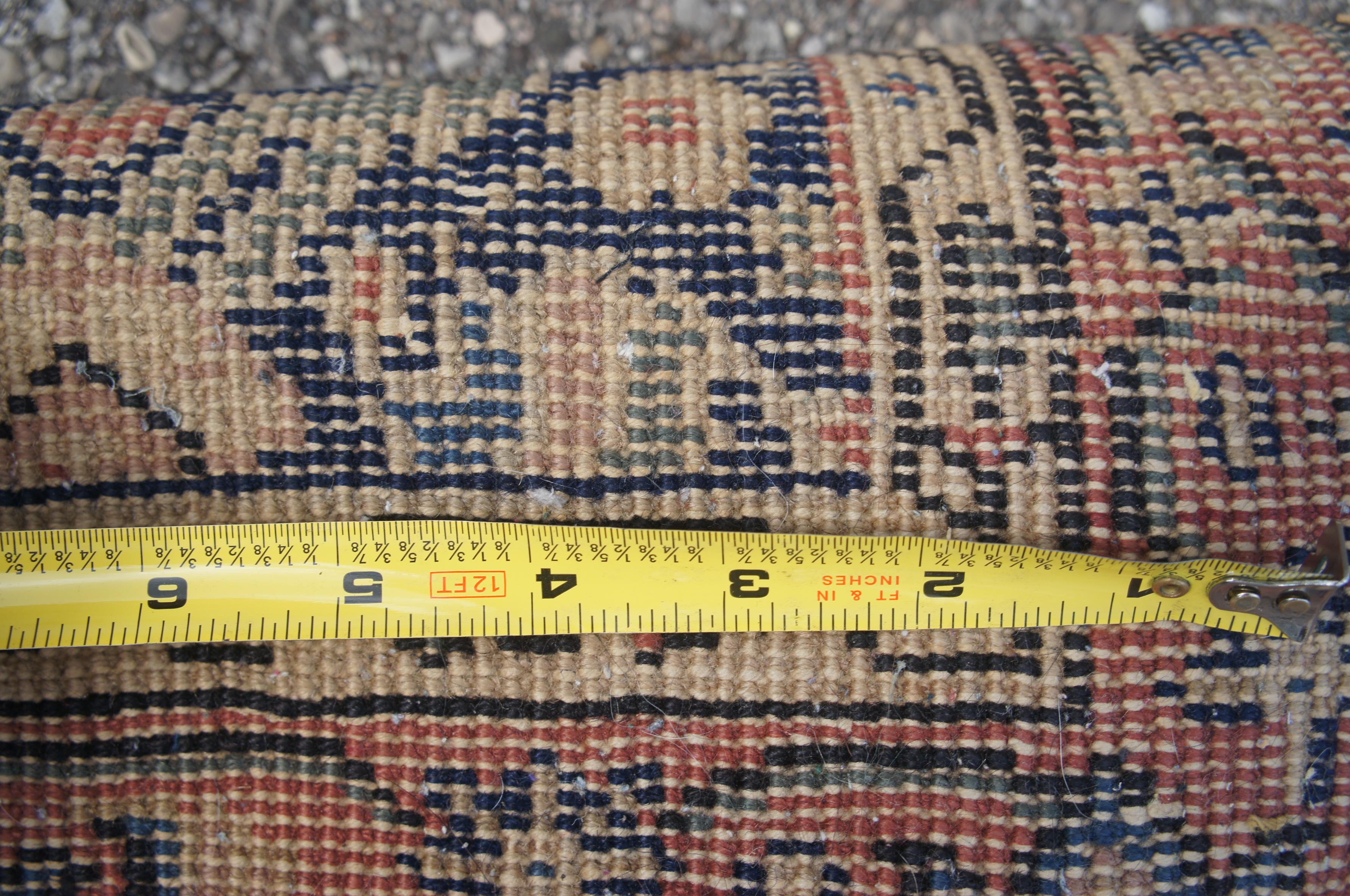 Handgeknüpfter persischer geometrischer rot-blauer Wollteppich-Läufer im Vintage-Stil, 3 x 9' im Angebot 7