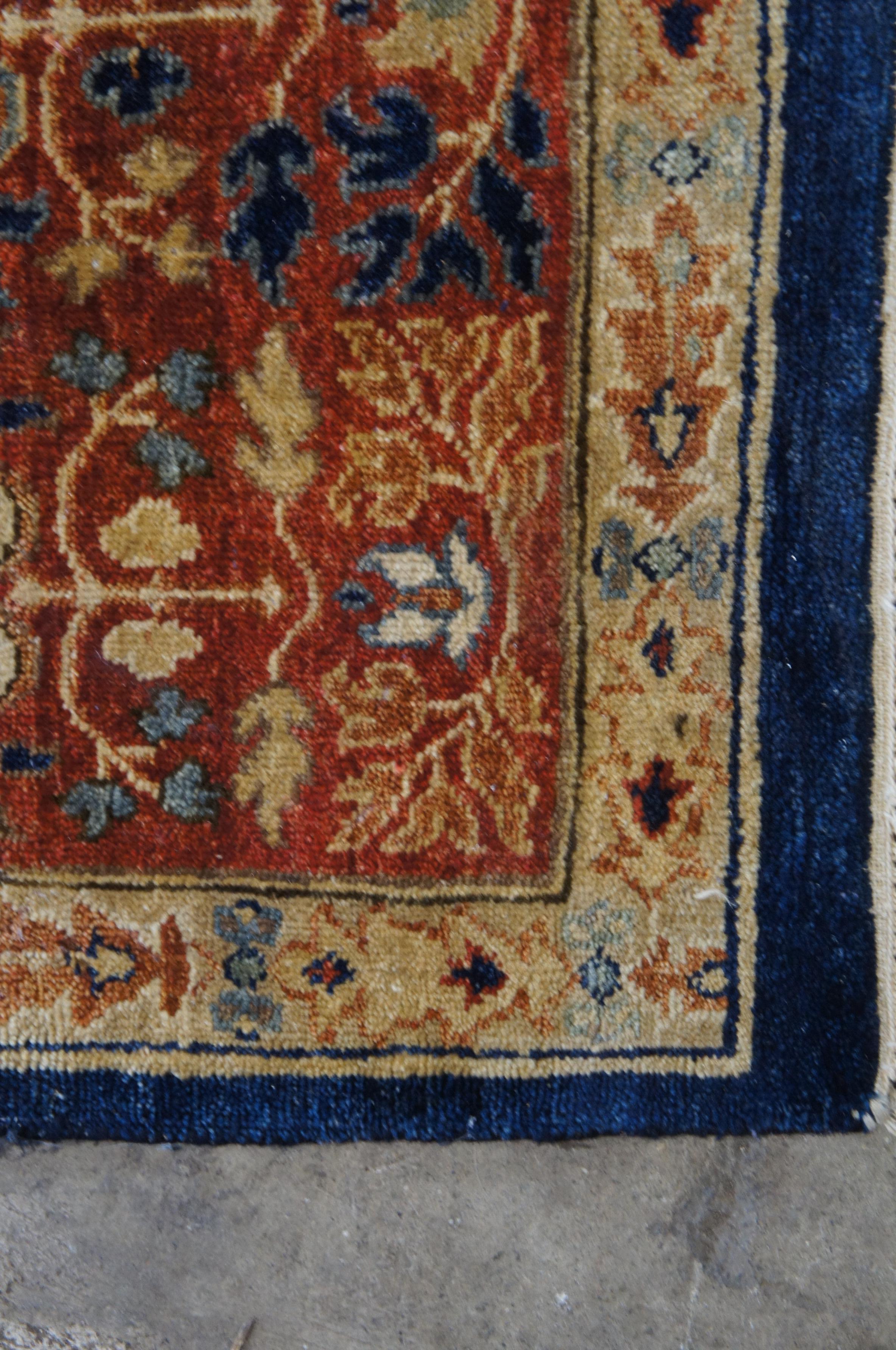 Vintage Hand geknüpft orientalischen rot & blauGeometrische Wolle Bereich Teppich Teppich 8' x 10' im Angebot 8