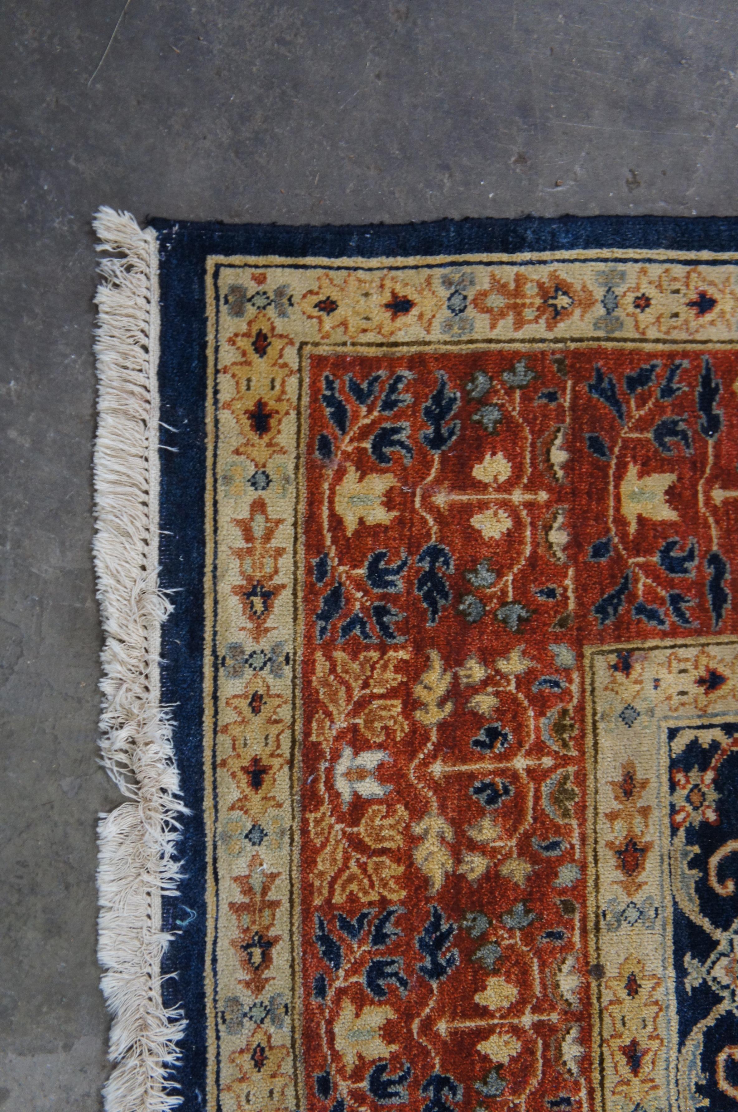 Vintage Hand geknüpft orientalischen rot & blauGeometrische Wolle Bereich Teppich Teppich 8' x 10' im Angebot 2