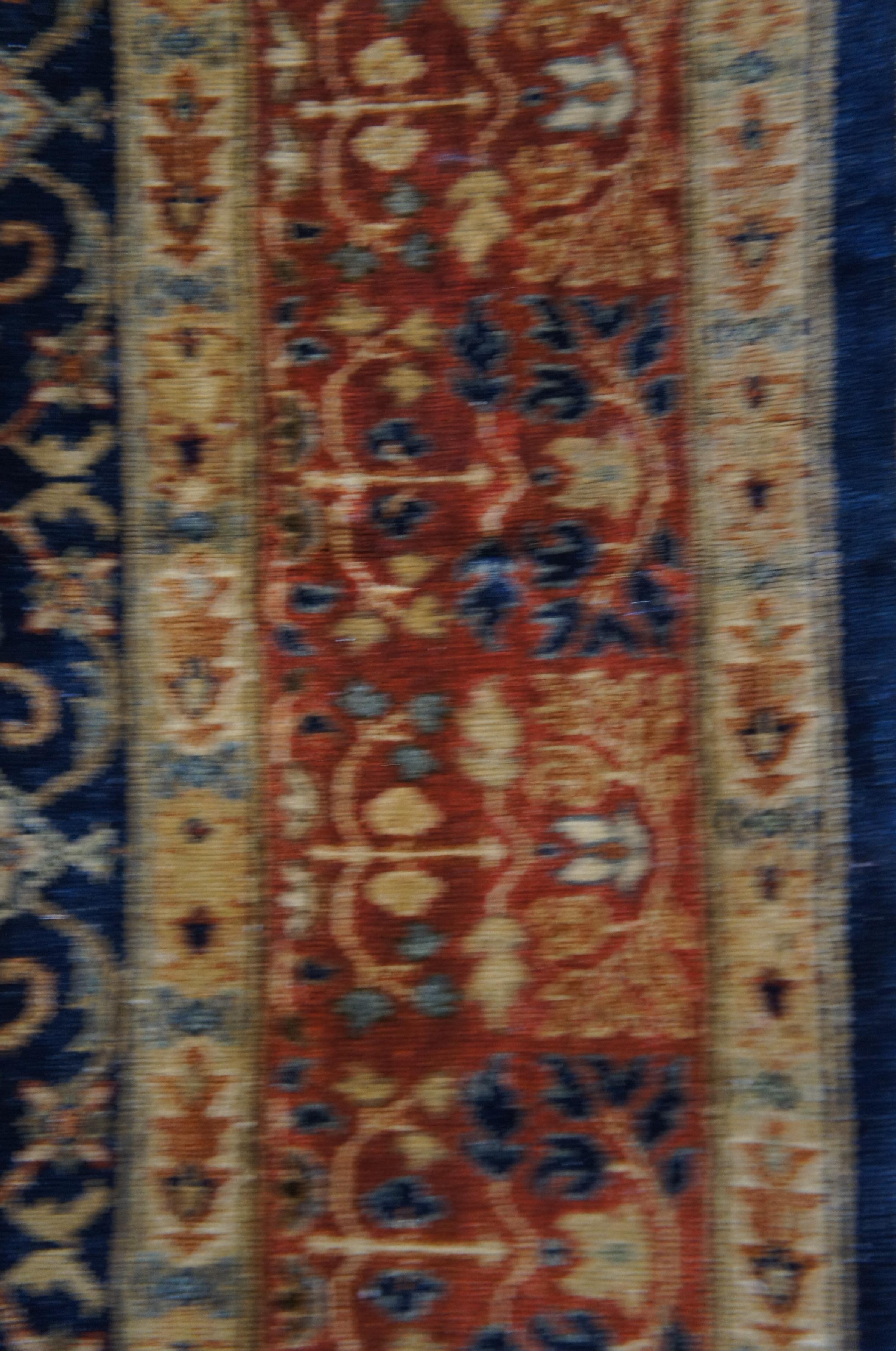 Vintage Hand geknüpft orientalischen rot & blauGeometrische Wolle Bereich Teppich Teppich 8' x 10' im Angebot 4