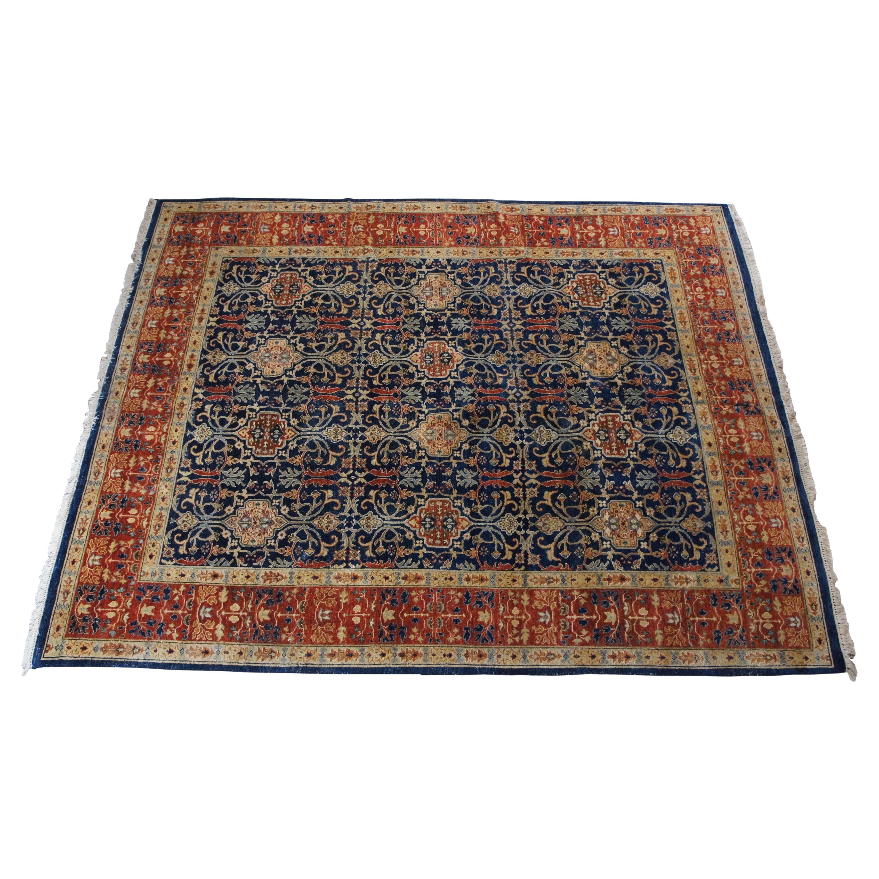 Vintage Hand geknüpft orientalischen rot & blauGeometrische Wolle Bereich Teppich Teppich 8' x 10' im Angebot