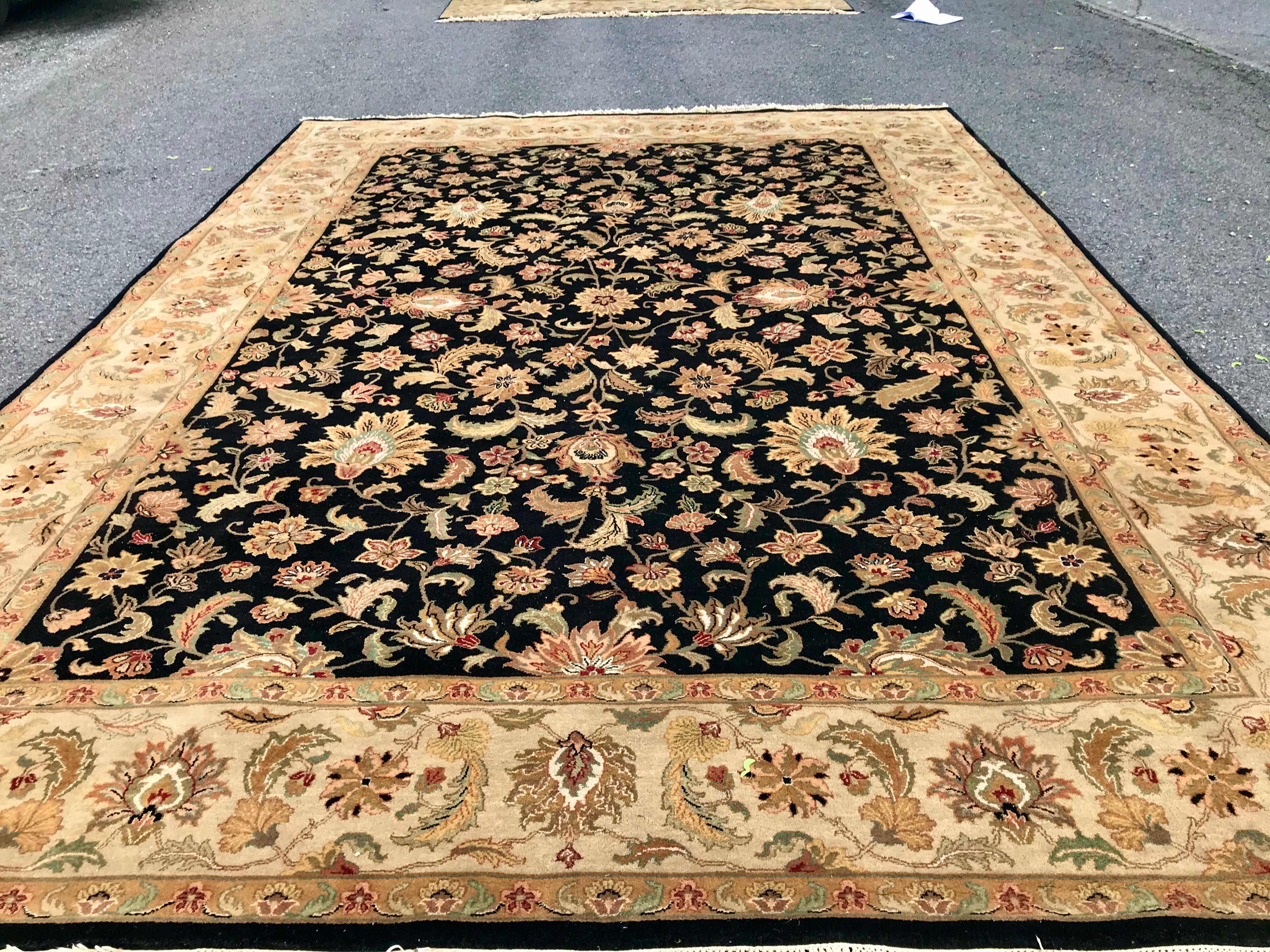 Indien Tapis oriental noué à la main, fabriqué à Jaipur vers 1980     VENTE        VENTE en vente