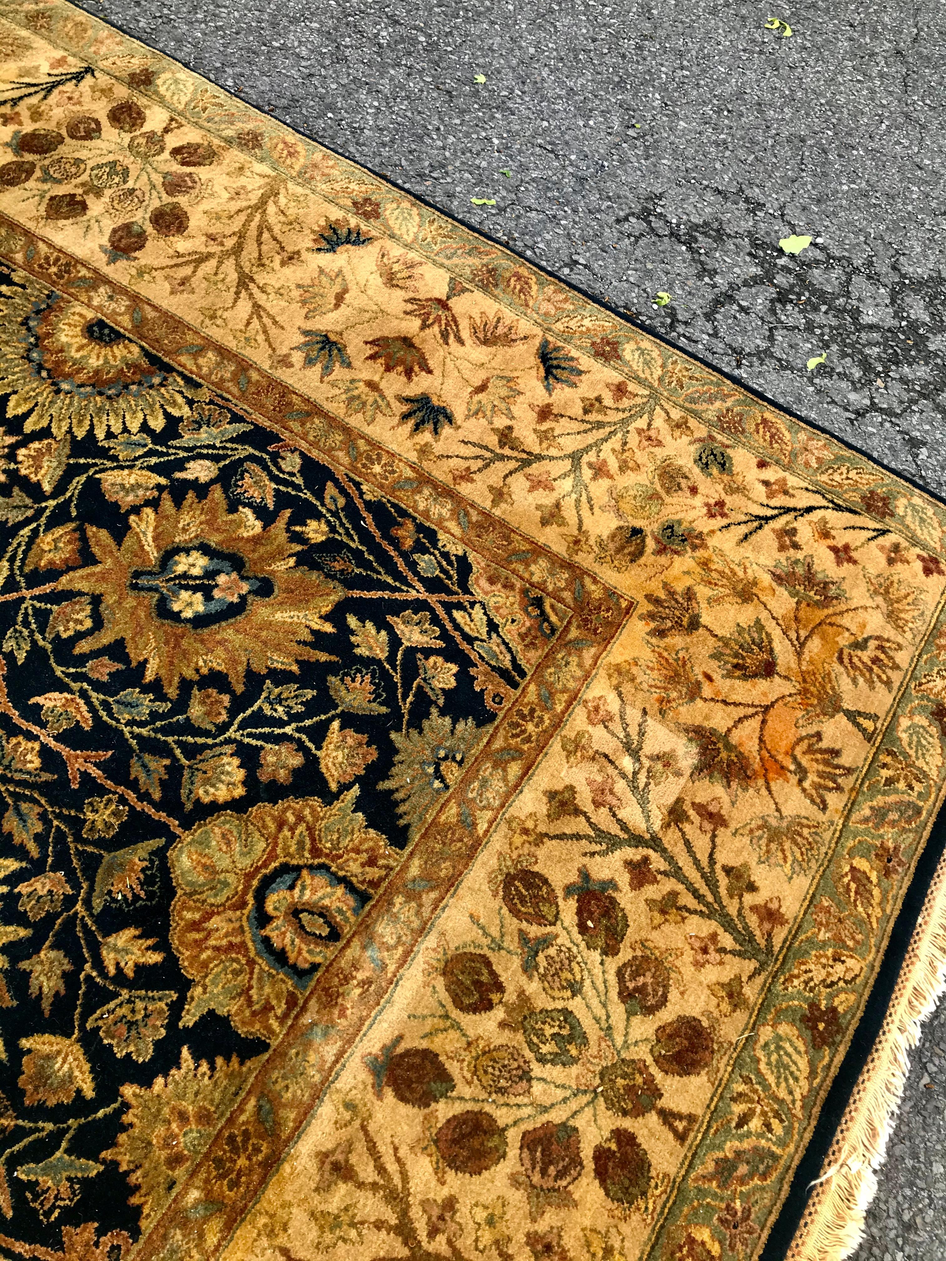 Laine Tapis oriental noué à la main, fabriqué à Jaipur vers 1980     VENTE        VENTE en vente