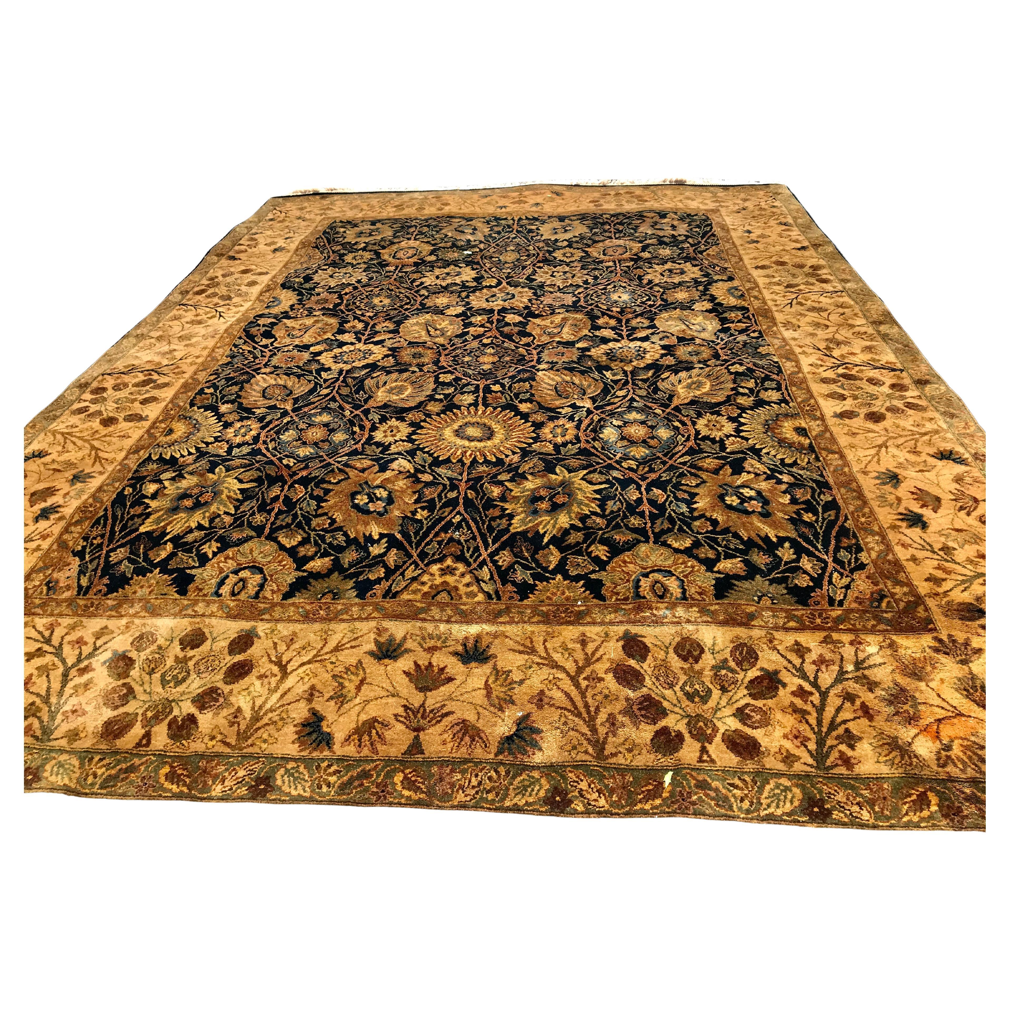 Tapis oriental noué à la main, fabriqué à Jaipur vers 1980     VENTE        VENTE en vente