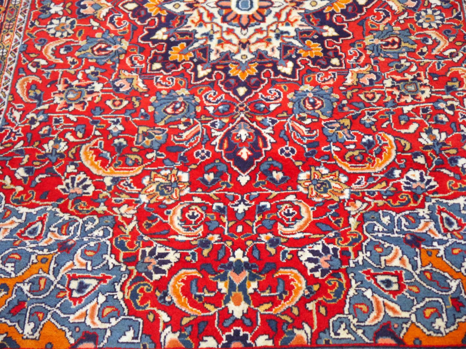 red and blue oriental rug