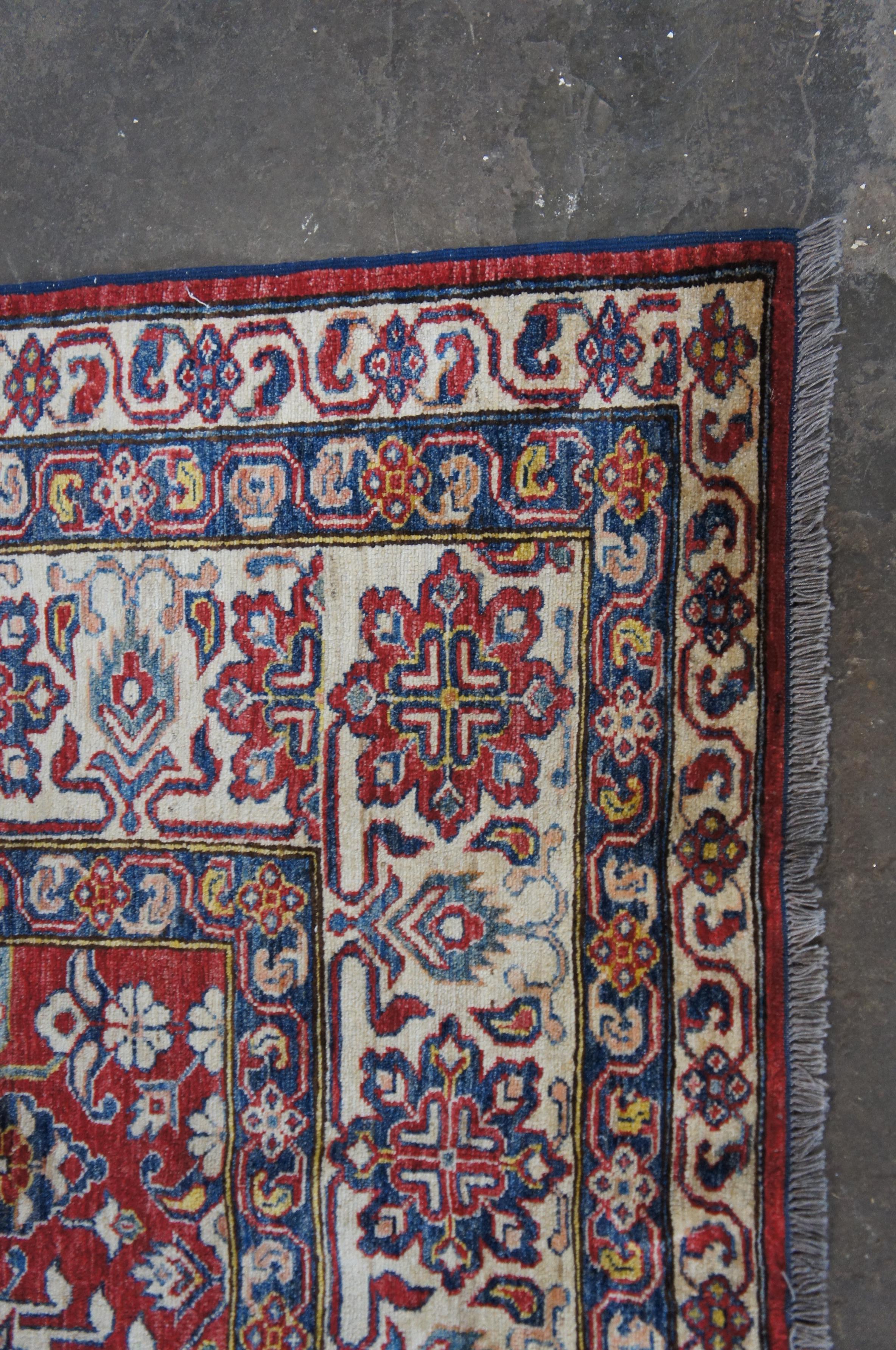 20th Century Vintage Hand Knotted Pakistani Pak-Persian Wool Area Rug Floral Carpet 8 x 12' For Sale