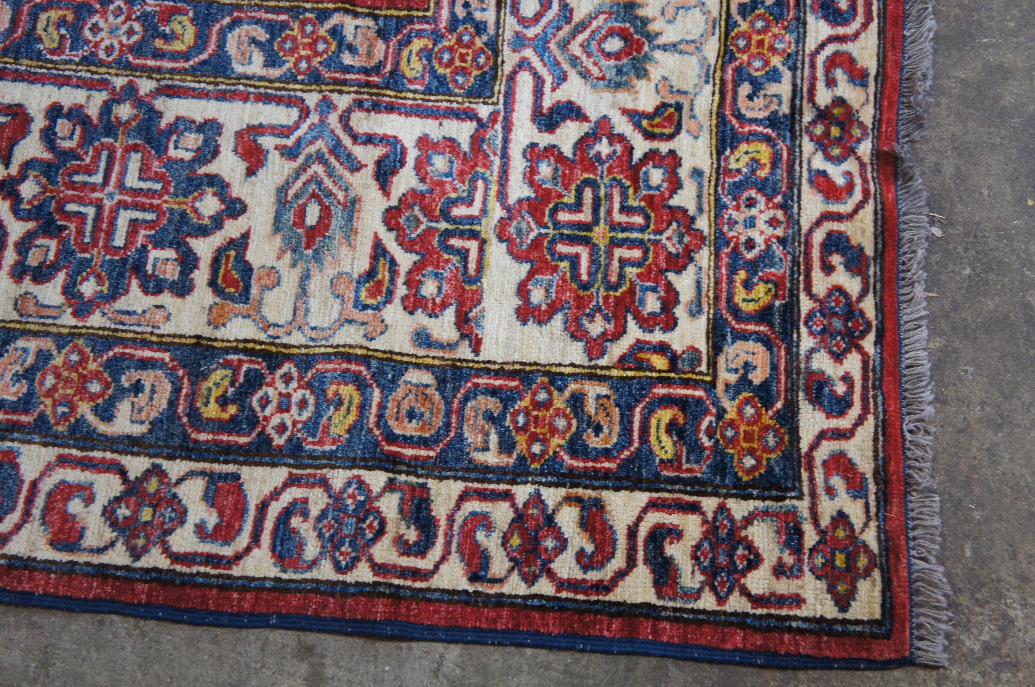 Vintage Hand Knotted Pakistani Pak-Persian Wool Area Rug Floral Carpet 8 x 12' For Sale 1