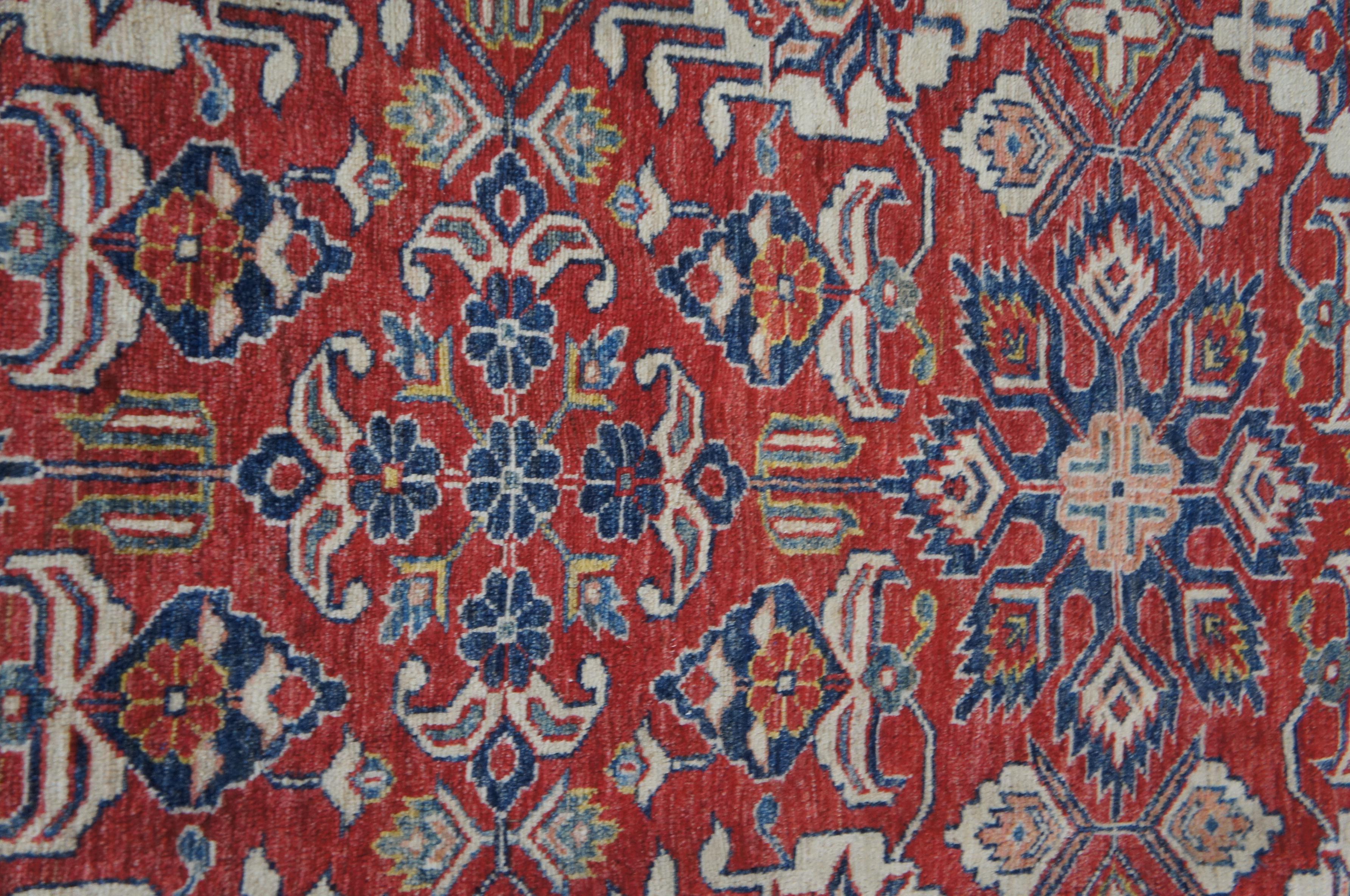 Vintage Hand Knotted Pakistani Pak-Persian Wool Area Rug Floral Carpet 8 x 12' For Sale 3