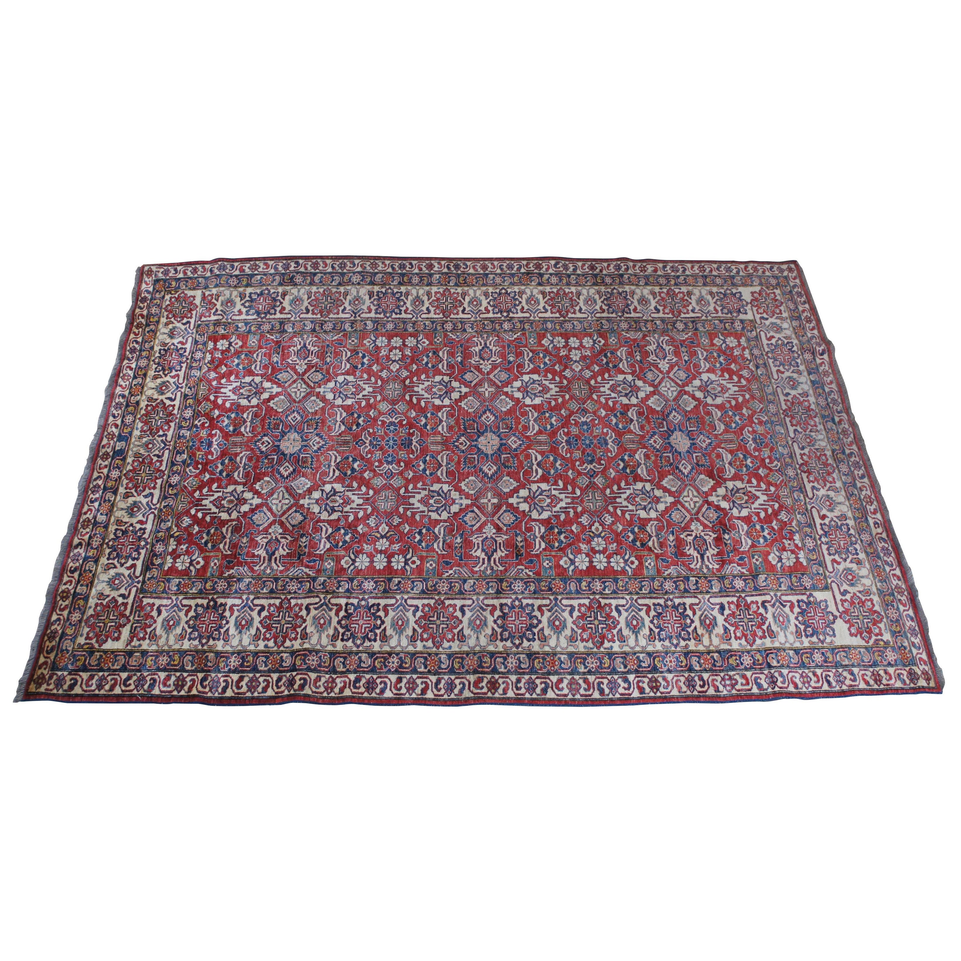 Vintage Hand Knotted Pakistani Pak-Persian Wool Area Rug Floral Carpet 8 x 12' For Sale
