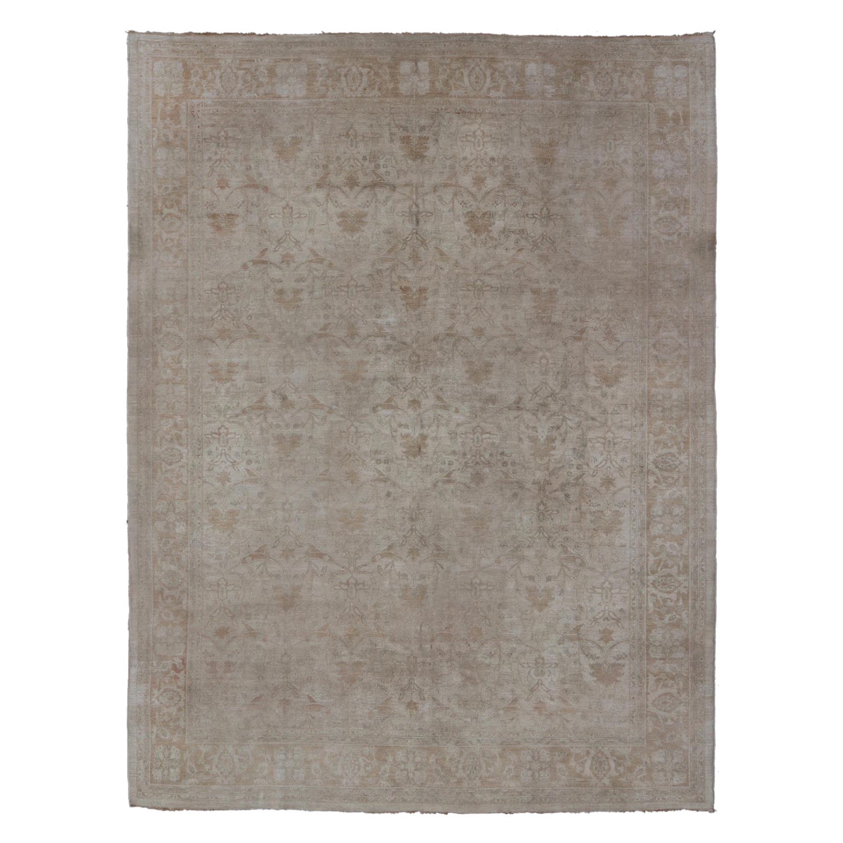 Tapis pakistanais Sultanabad vintage noué à la main à motif floral en laine 12' x 15'7 en vente