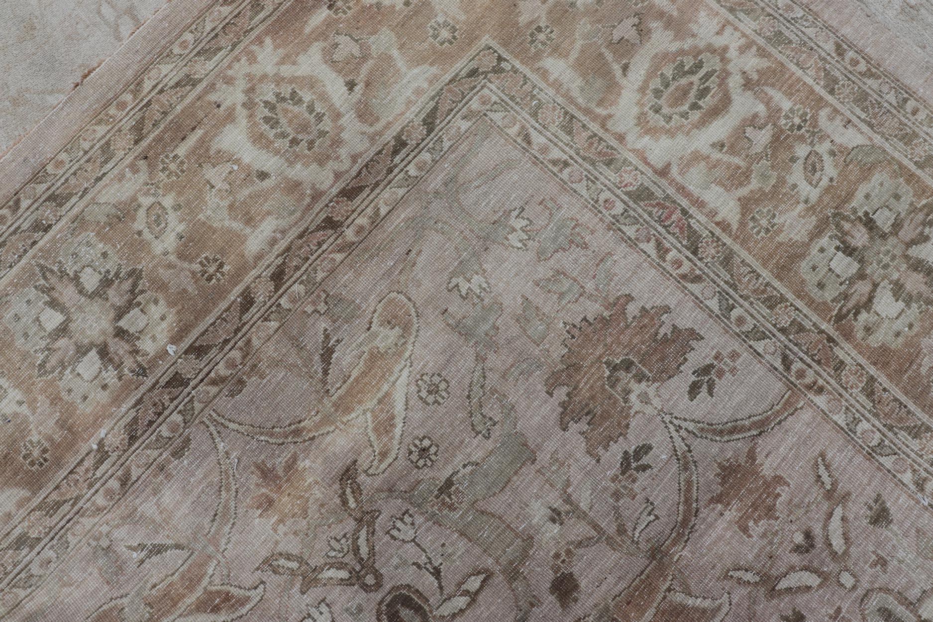 Tapis pakistanais Sultanabad vintage noué à la main à motif floral en laine 12' x 15'7 en vente 9