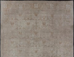 Vintage Hand-Knotted Pakistani Sultanabad Rug in Wool Floral Design 12' x 15'7