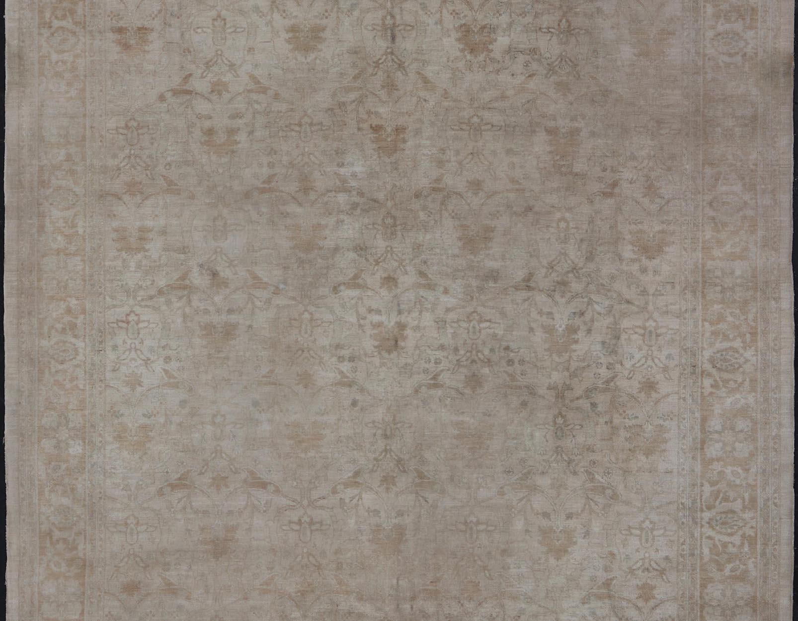 Pakistanais Tapis pakistanais Sultanabad vintage noué à la main à motif floral en laine 12' x 15'7 en vente
