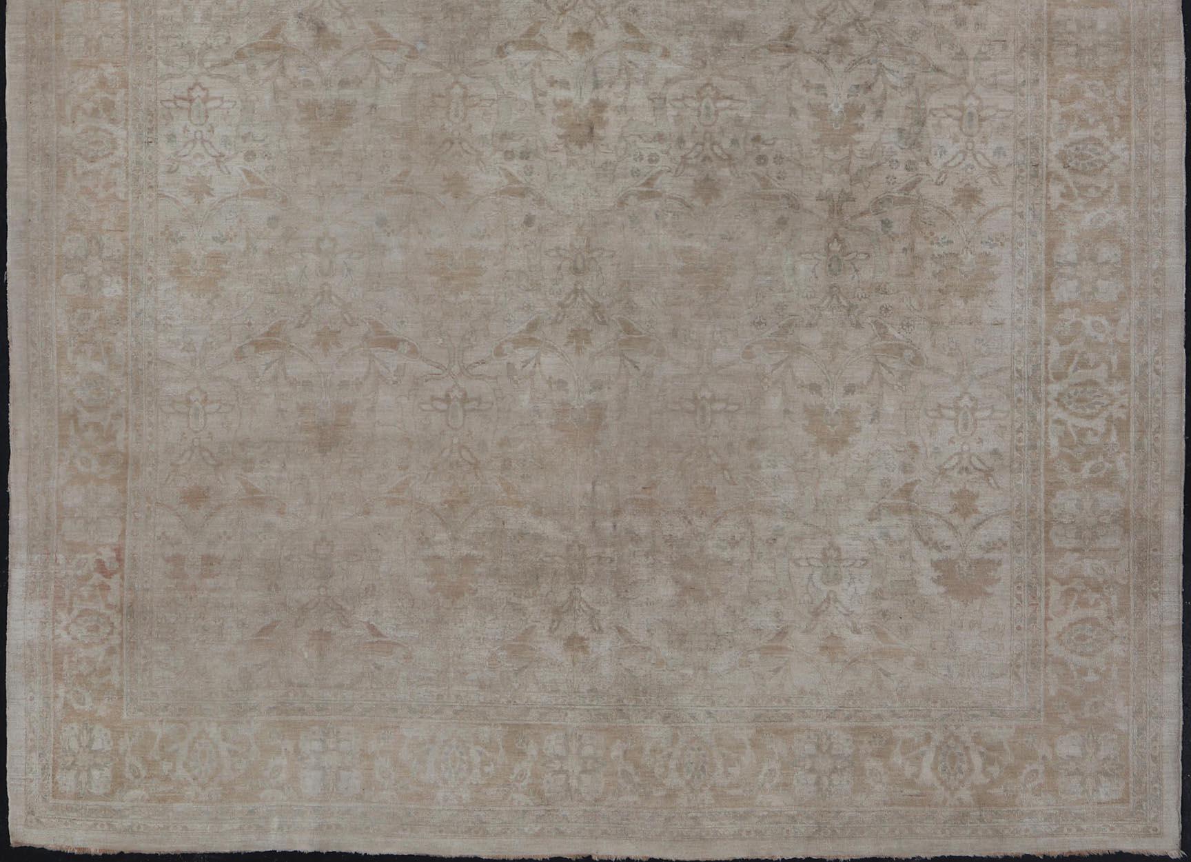 Noué à la main Tapis pakistanais Sultanabad vintage noué à la main à motif floral en laine 12' x 15'7 en vente