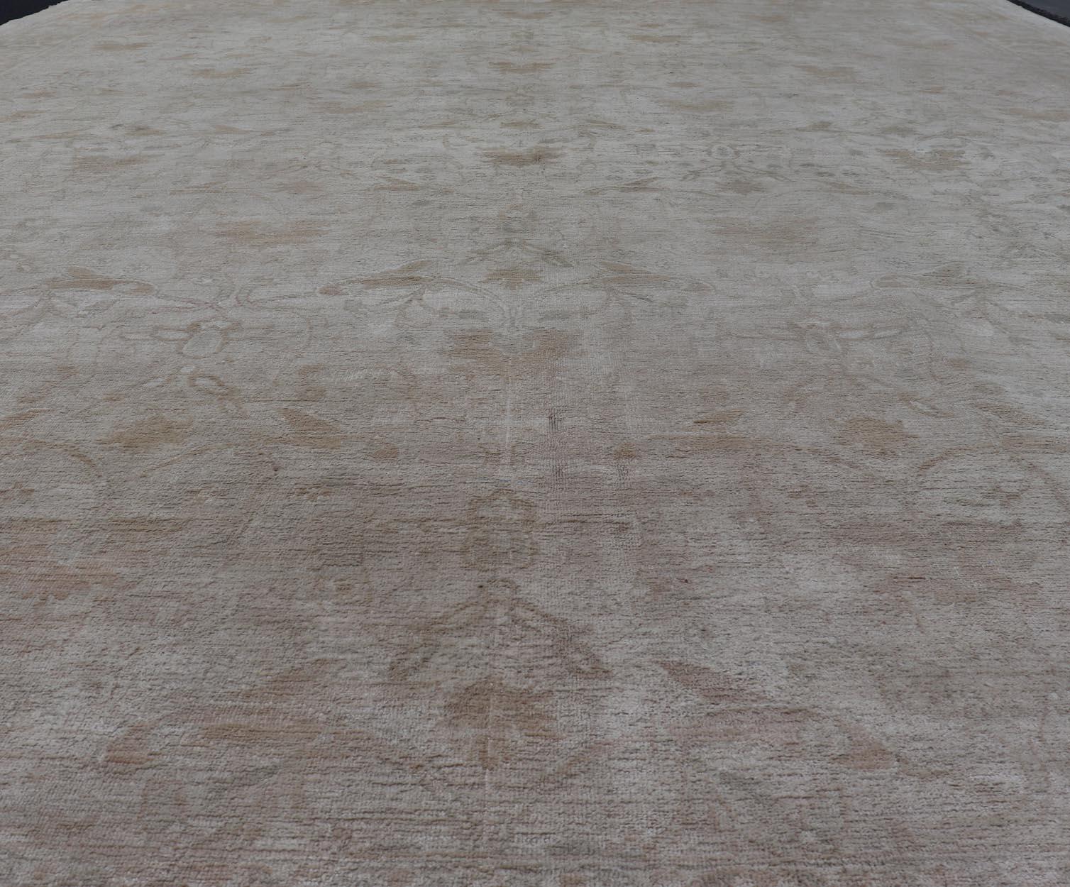 Laine Tapis pakistanais Sultanabad vintage noué à la main à motif floral en laine 12' x 15'7 en vente