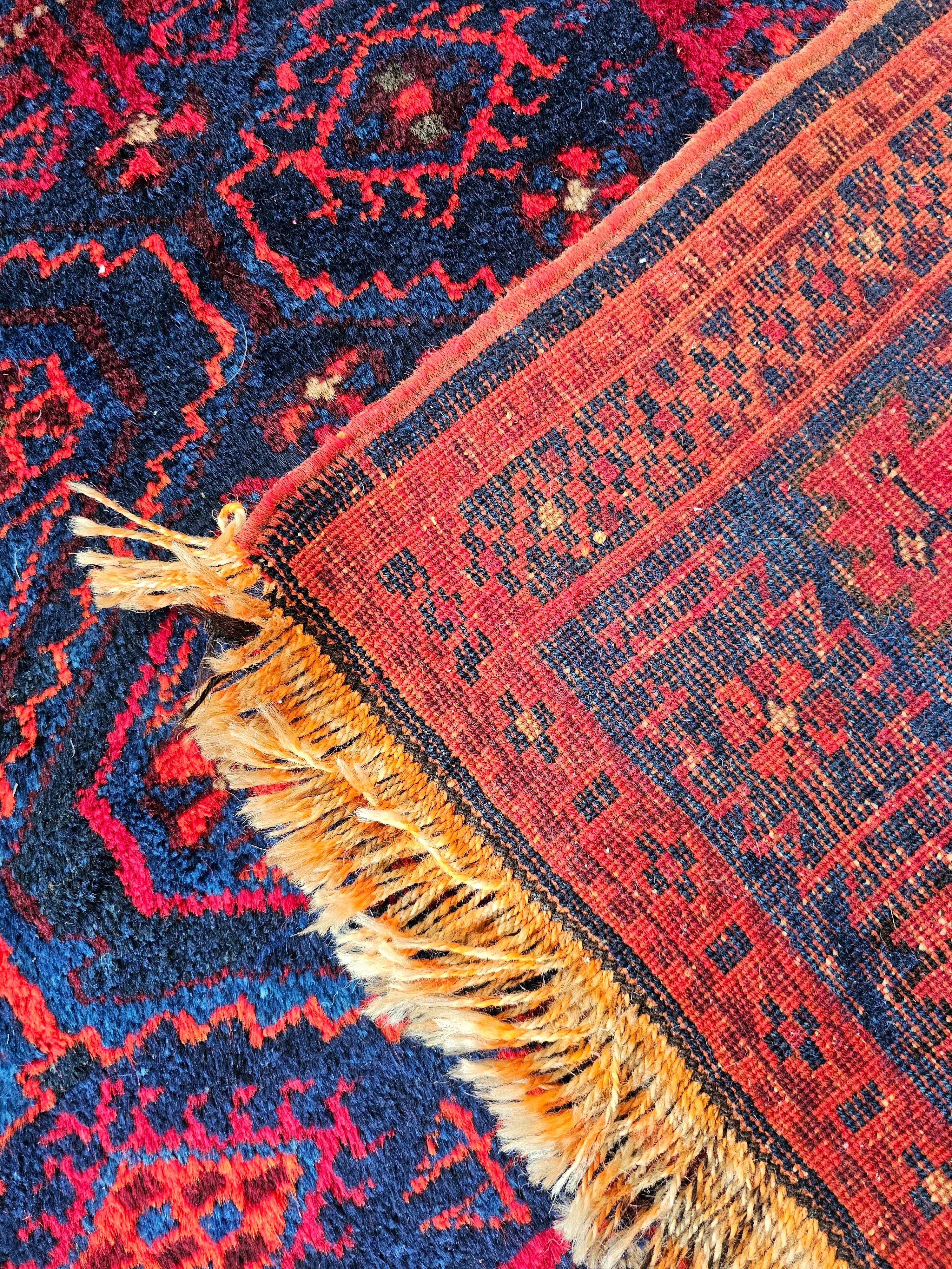 Handgeknüpfter persischer Afshar-Teppich im Vintage-Stil, 100 % Wolle, Iran 1960er Jahre (Mitte des 20. Jahrhunderts) im Angebot