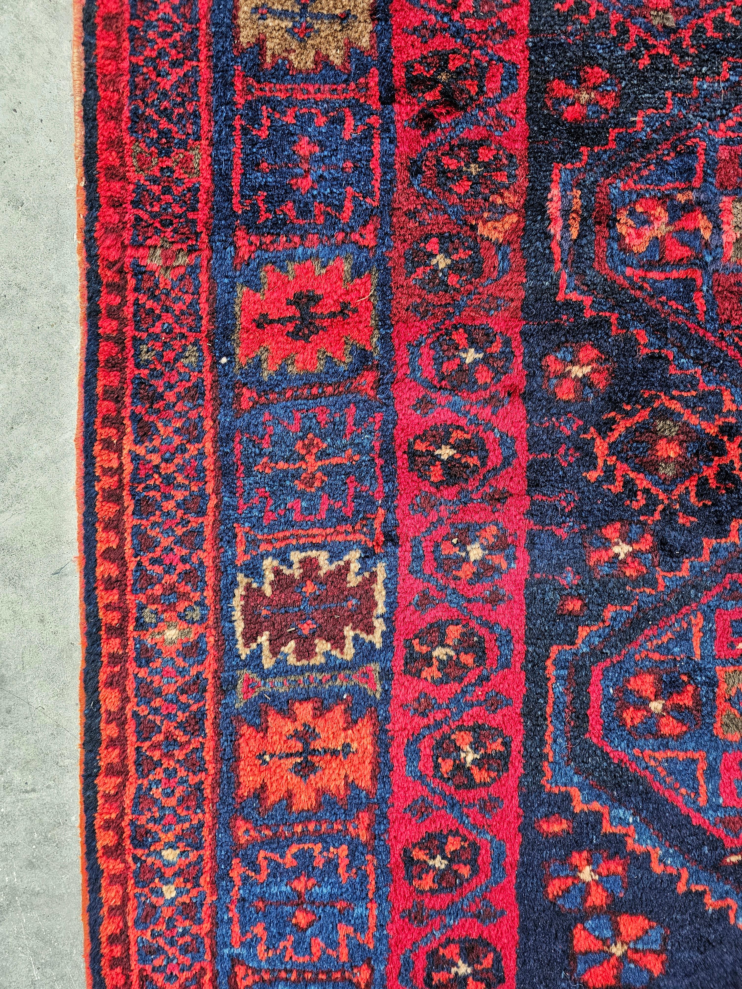 Handgeknüpfter persischer Afshar-Teppich im Vintage-Stil, 100 % Wolle, Iran 1960er Jahre im Angebot 3