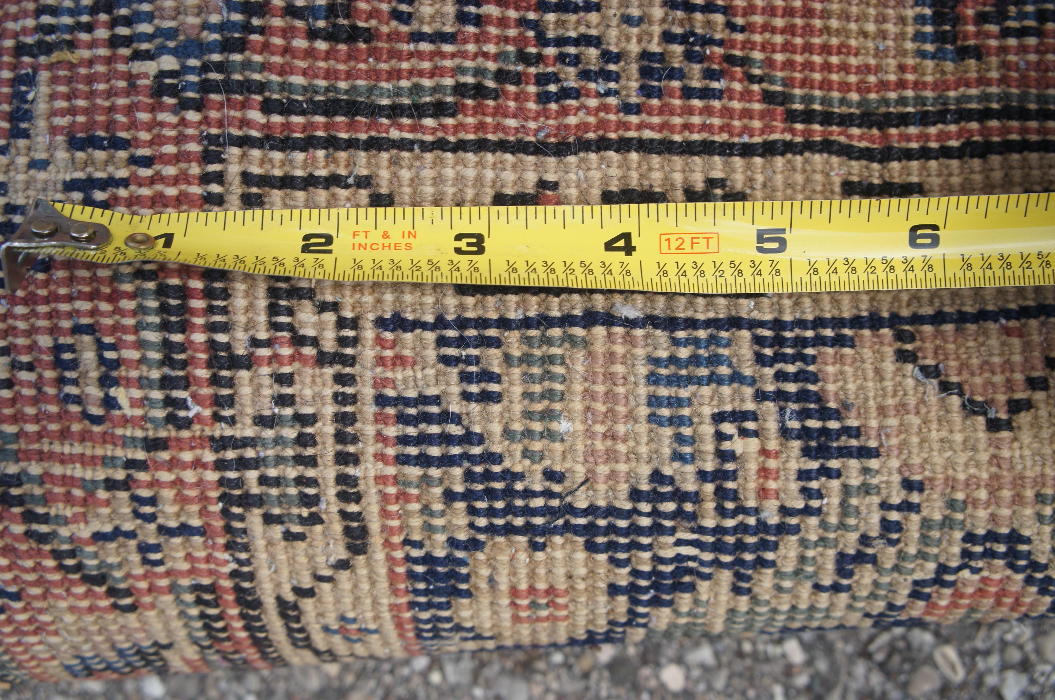Handgeknüpfter persischer geometrischer rot-blauer Wollteppich-Läufer im Vintage-Stil, 3 x 9' im Angebot 7