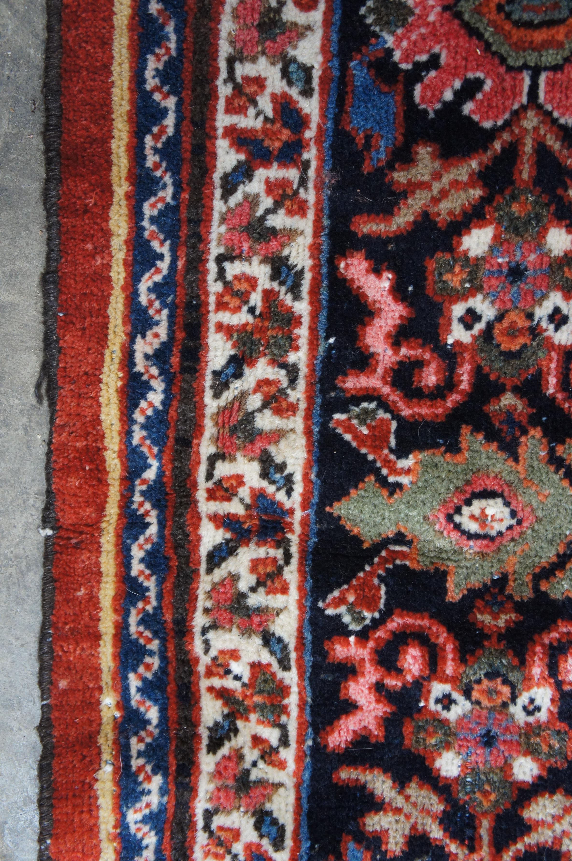 Vintage Hand geknüpft Persisch Hamadan Geometrische Wolle Bereich Teppich 10' x 14' im Angebot 6