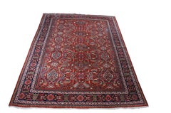 Vintage Hand Knotted Persian Hamadan Geometric Wool Area Rug Carpet 10' x 14'