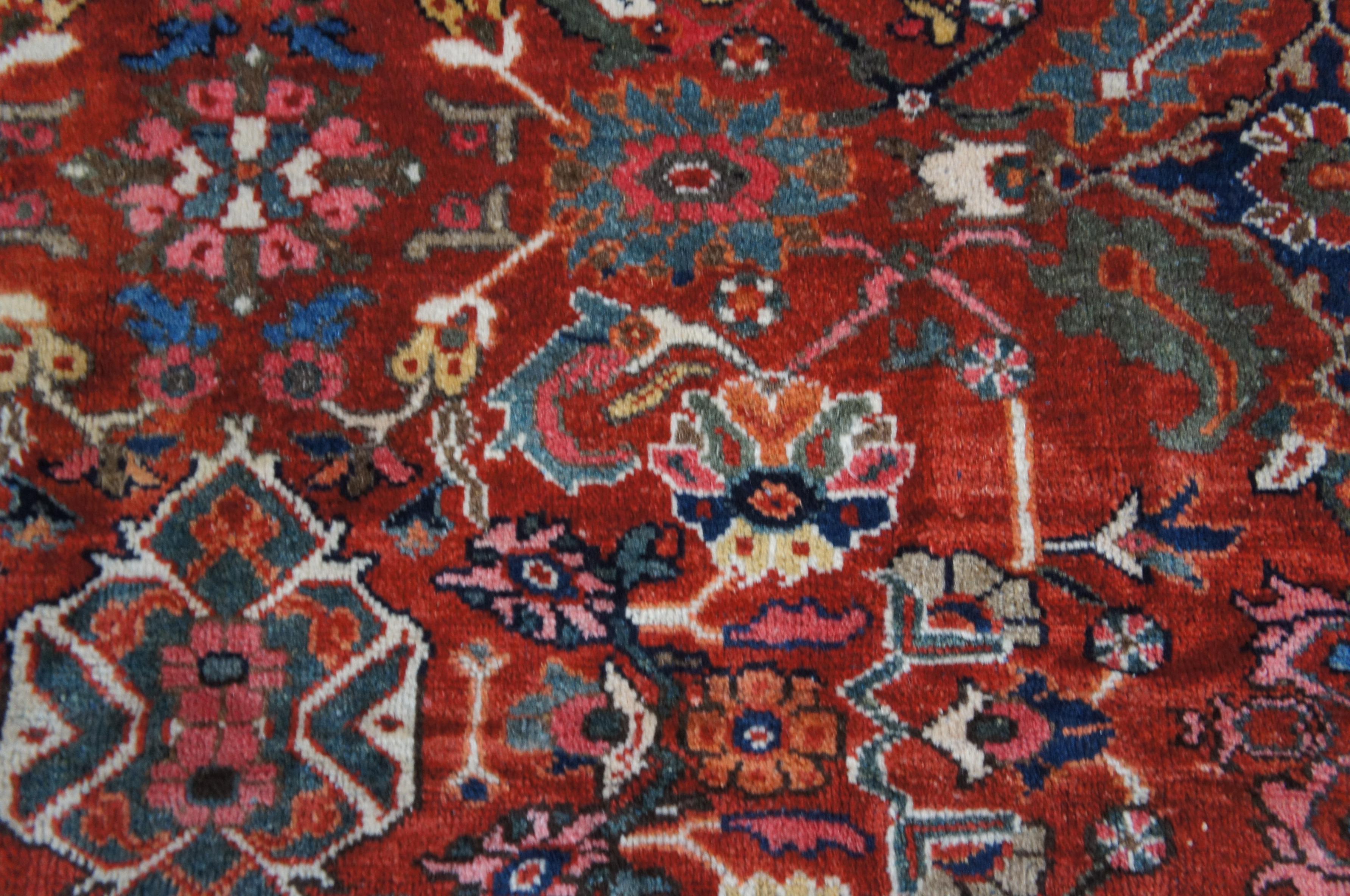 Vintage Hand geknüpft Persisch Hamadan Geometrische Wolle Bereich Teppich 10' x 14' im Angebot 4