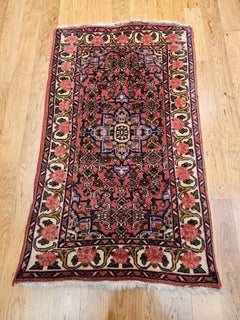 Vintage Hand-Knotted Persian Hamdan Area Rug