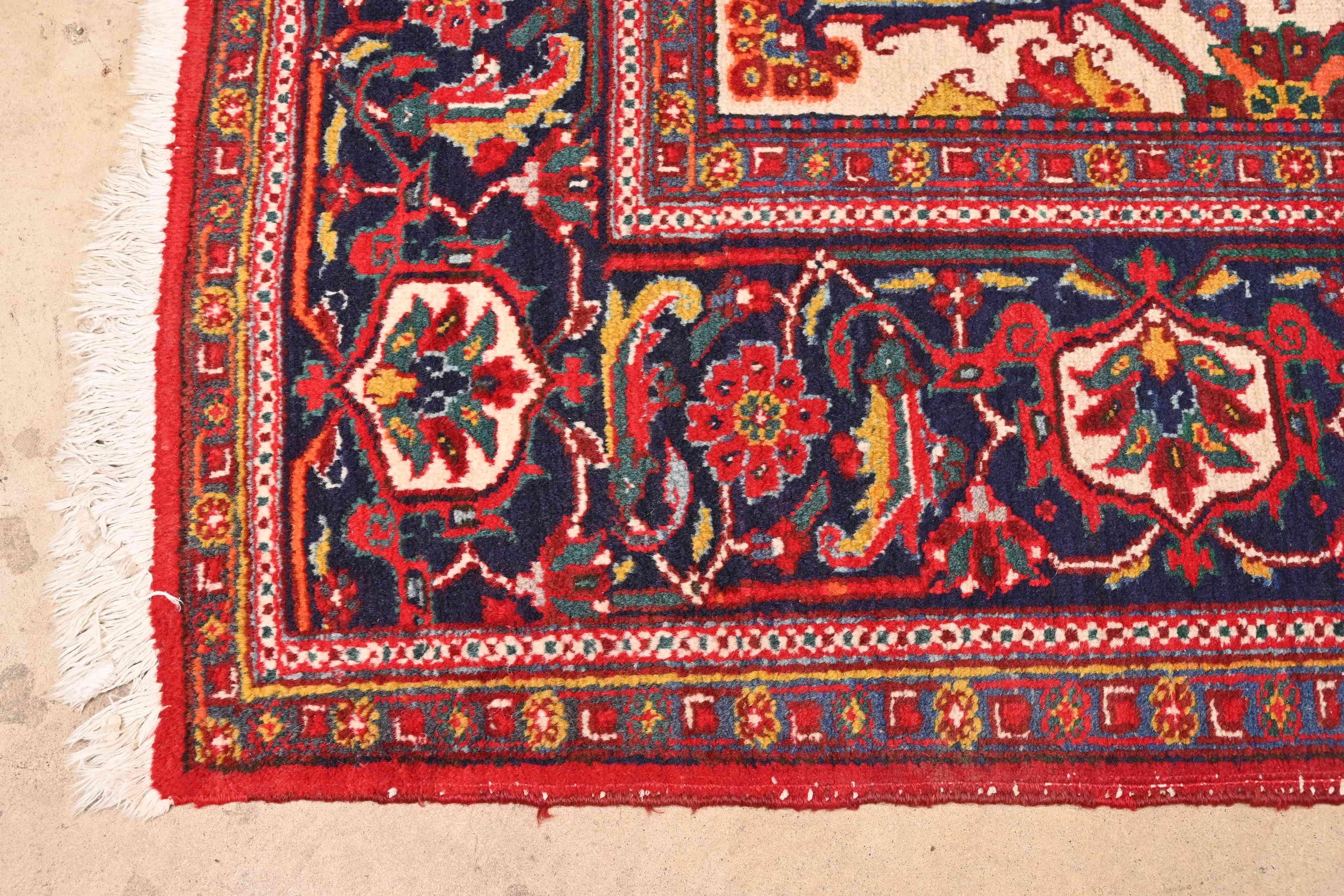 Vintage Hand-Knotted Persian Heriz Room Size Rug For Sale 1
