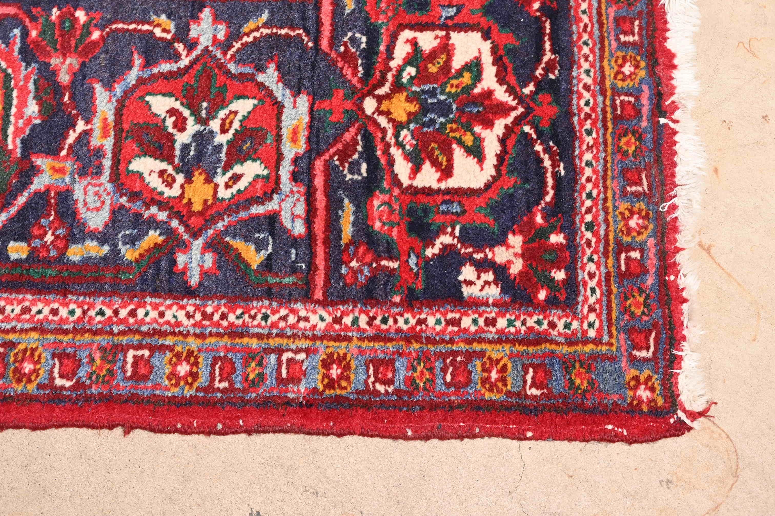 Vintage Hand-Knotted Persian Heriz Room Size Rug For Sale 2
