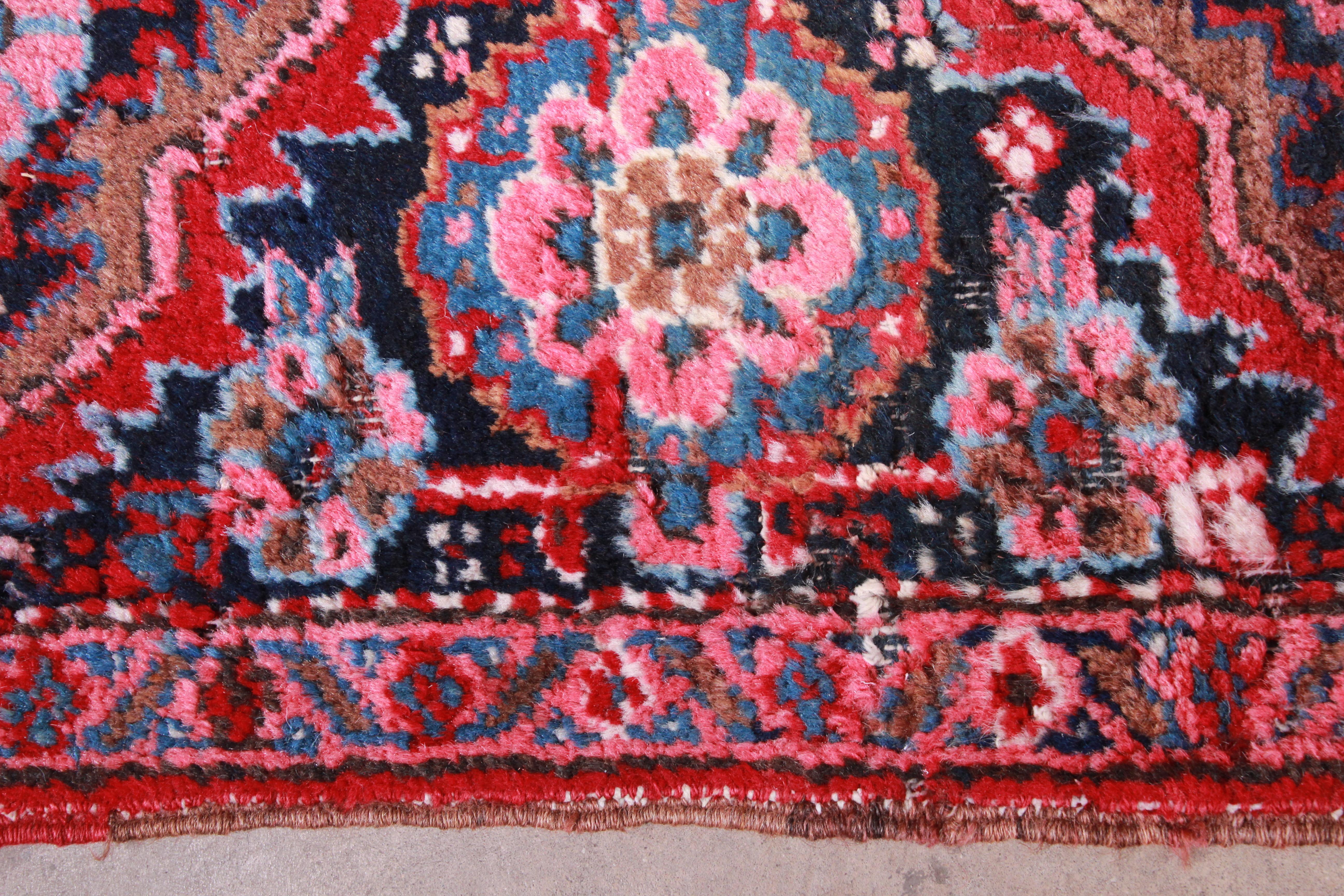 Vintage Hand Knotted Persian Heriz Rug, circa 1940s 4