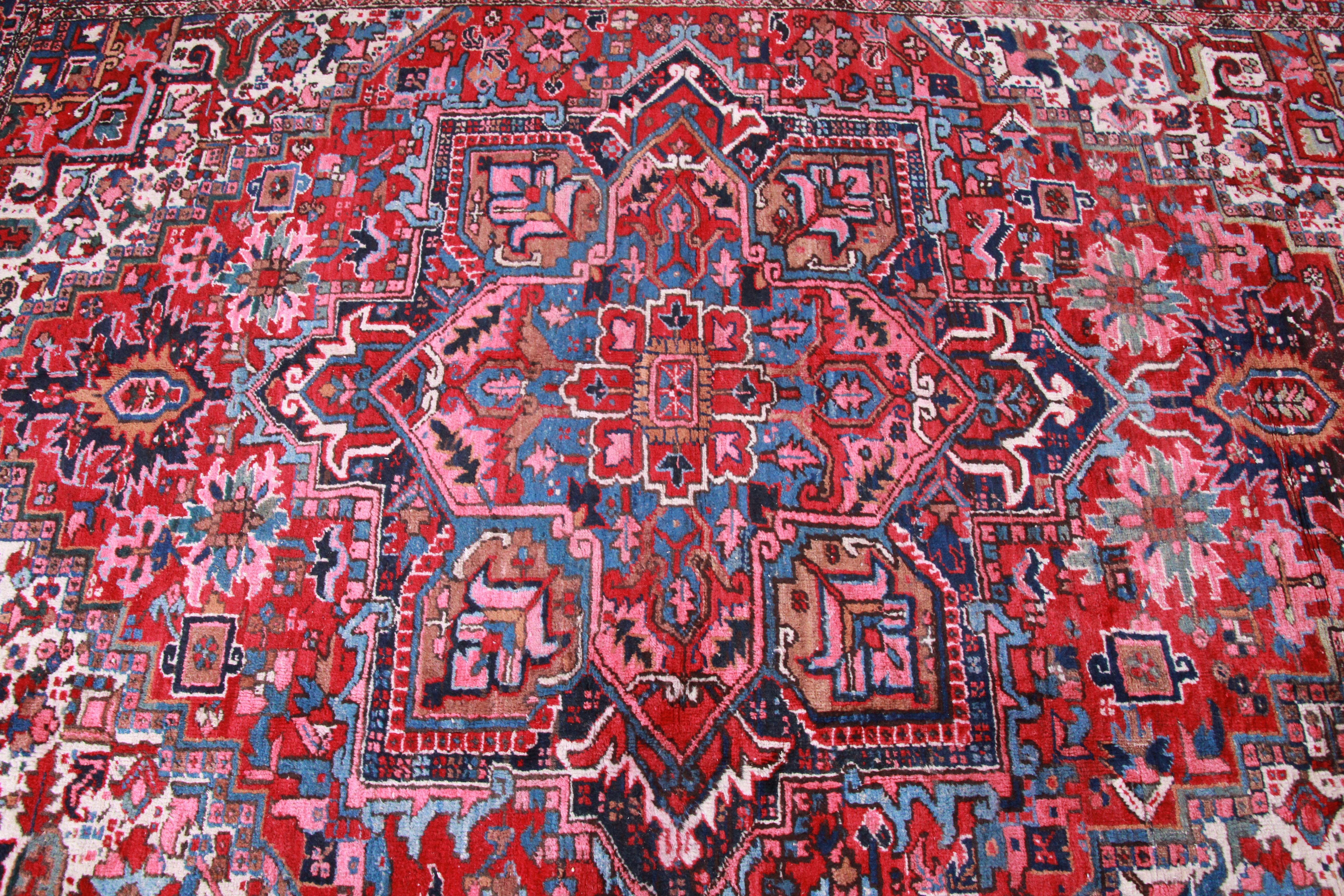 Mid-20th Century Vintage Hand Knotted Persian Heriz Rug, circa 1940s