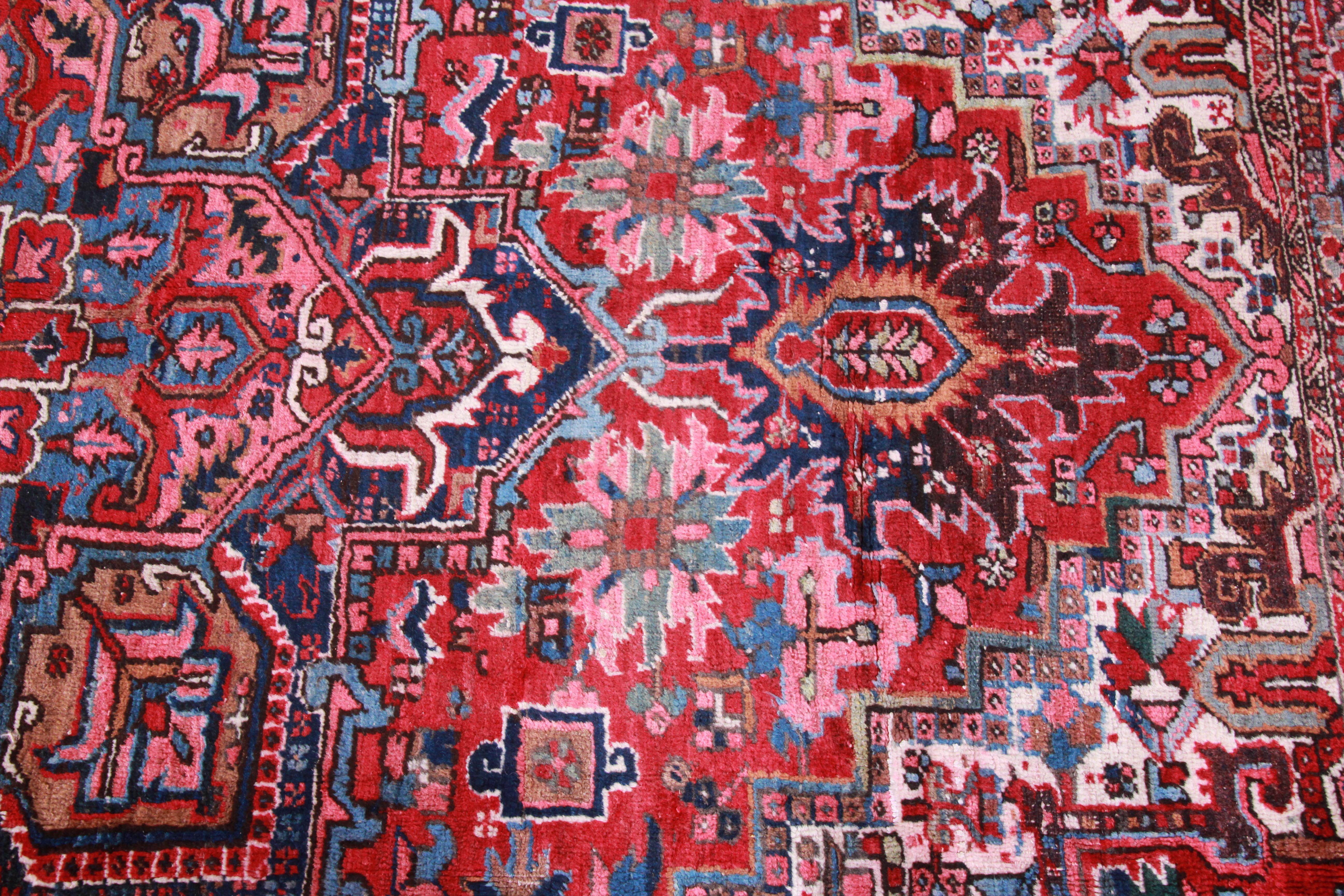 Vintage Hand Knotted Persian Heriz Rug, circa 1940s 2