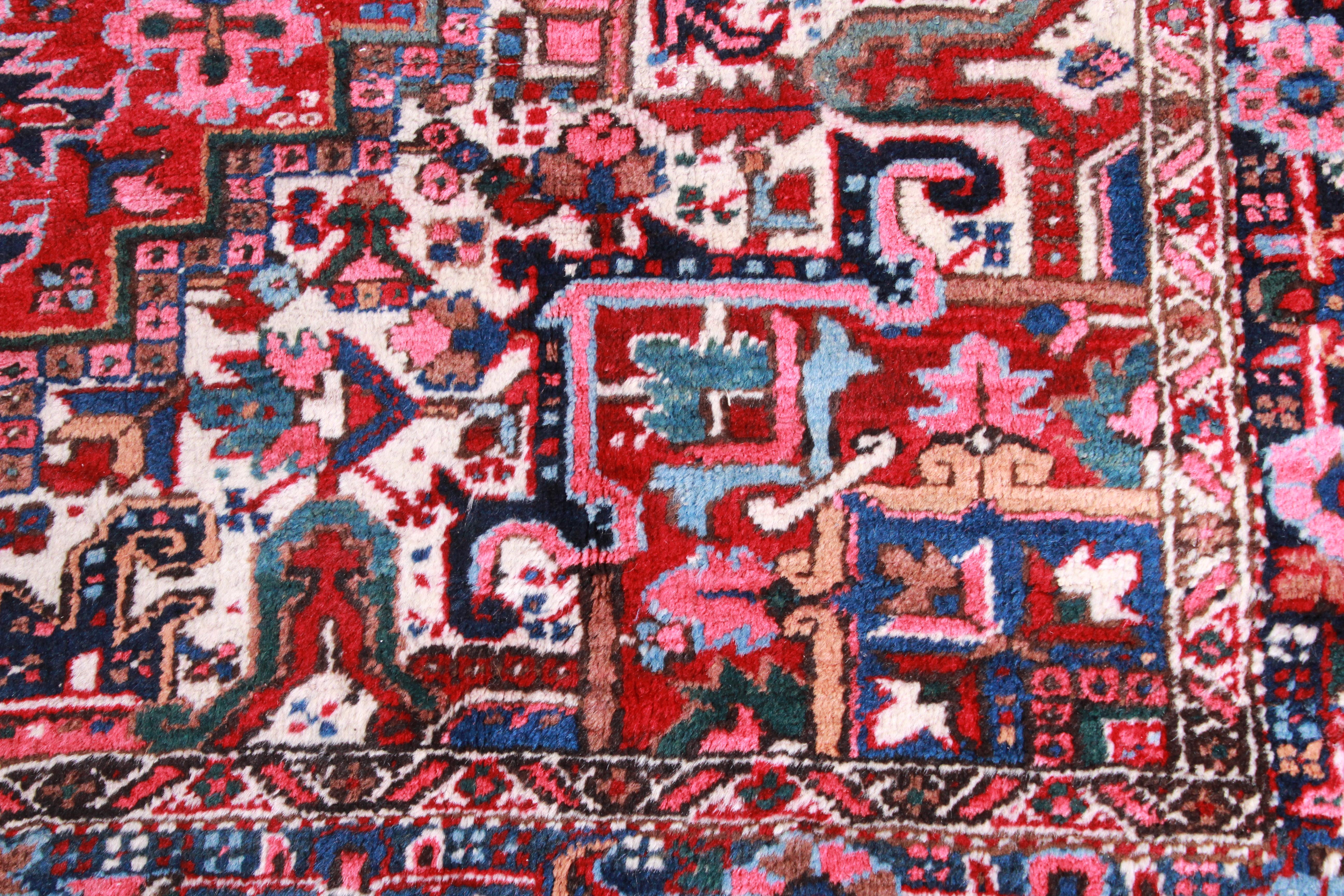 Vintage Hand Knotted Persian Heriz Rug, circa 1940s 3