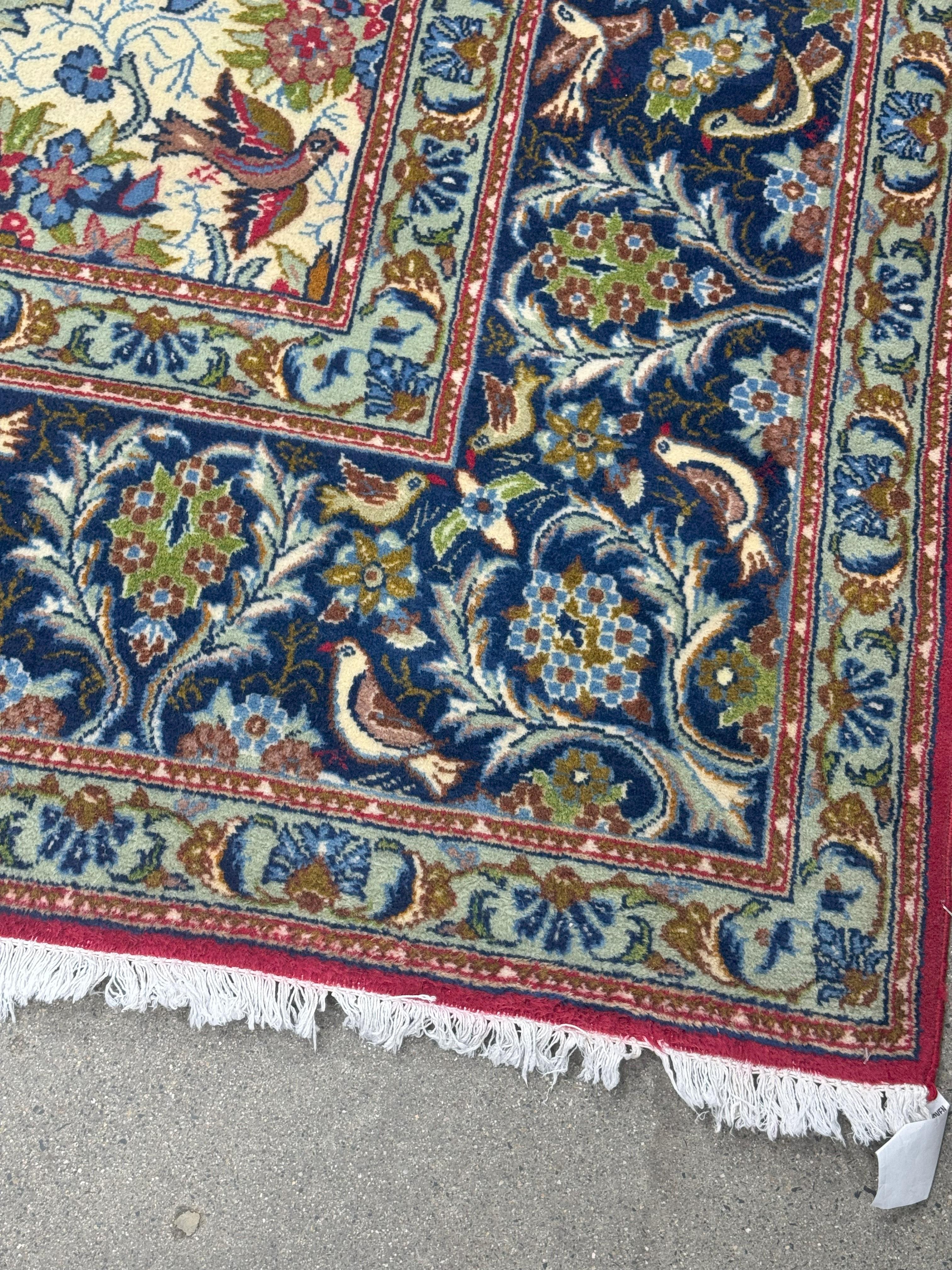 Mid-20th Century Fine Antique Hand-Knotted Persian Isfahan Room-Sized Rug — 11' x 15'9 For Sale