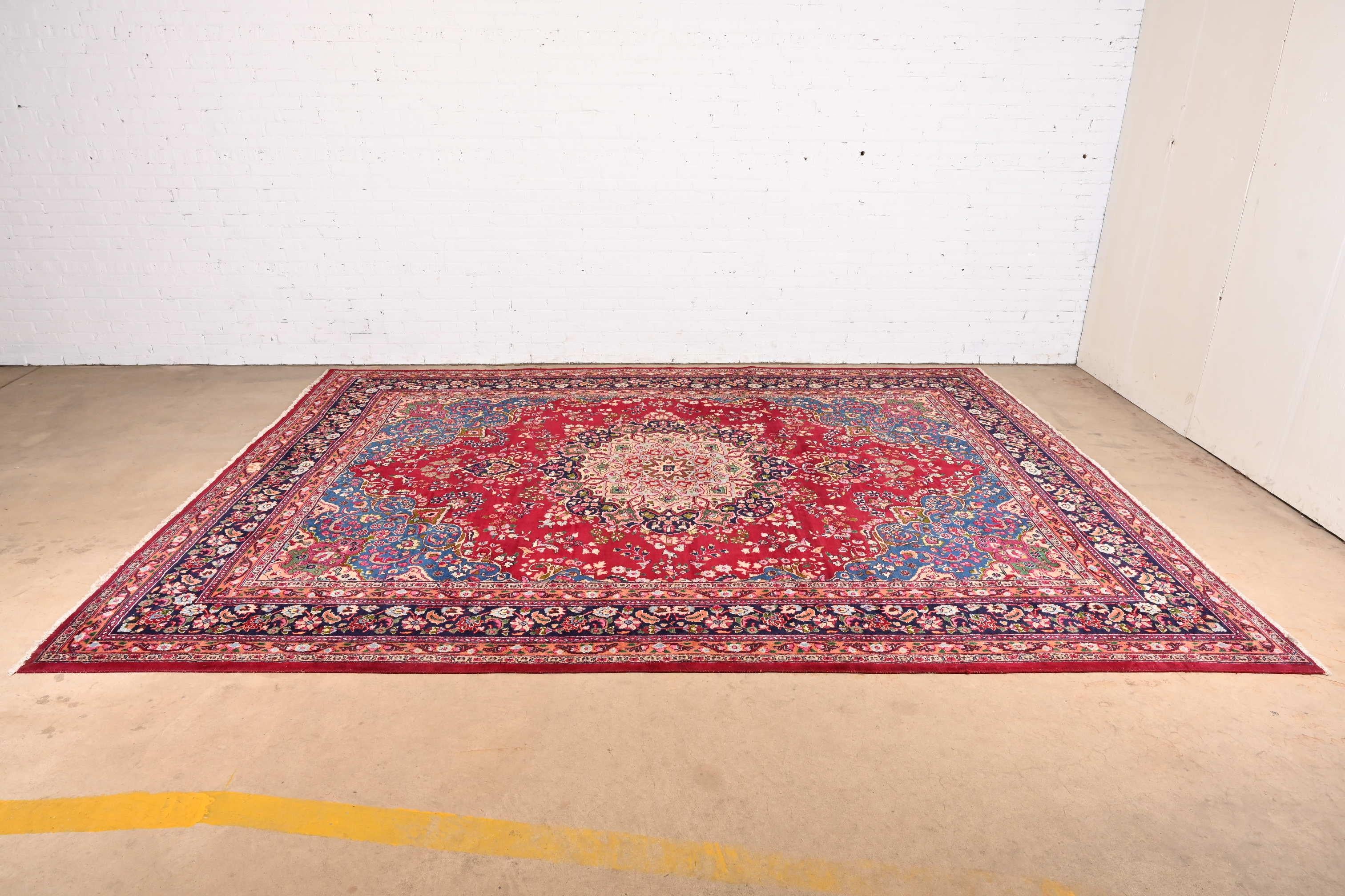 20th Century Vintage Hand-Knotted Persian Kashan Large Room Size Rug