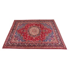 Vintage Kashan, tappeto persiano annodato a mano, di grandi dimensioni.