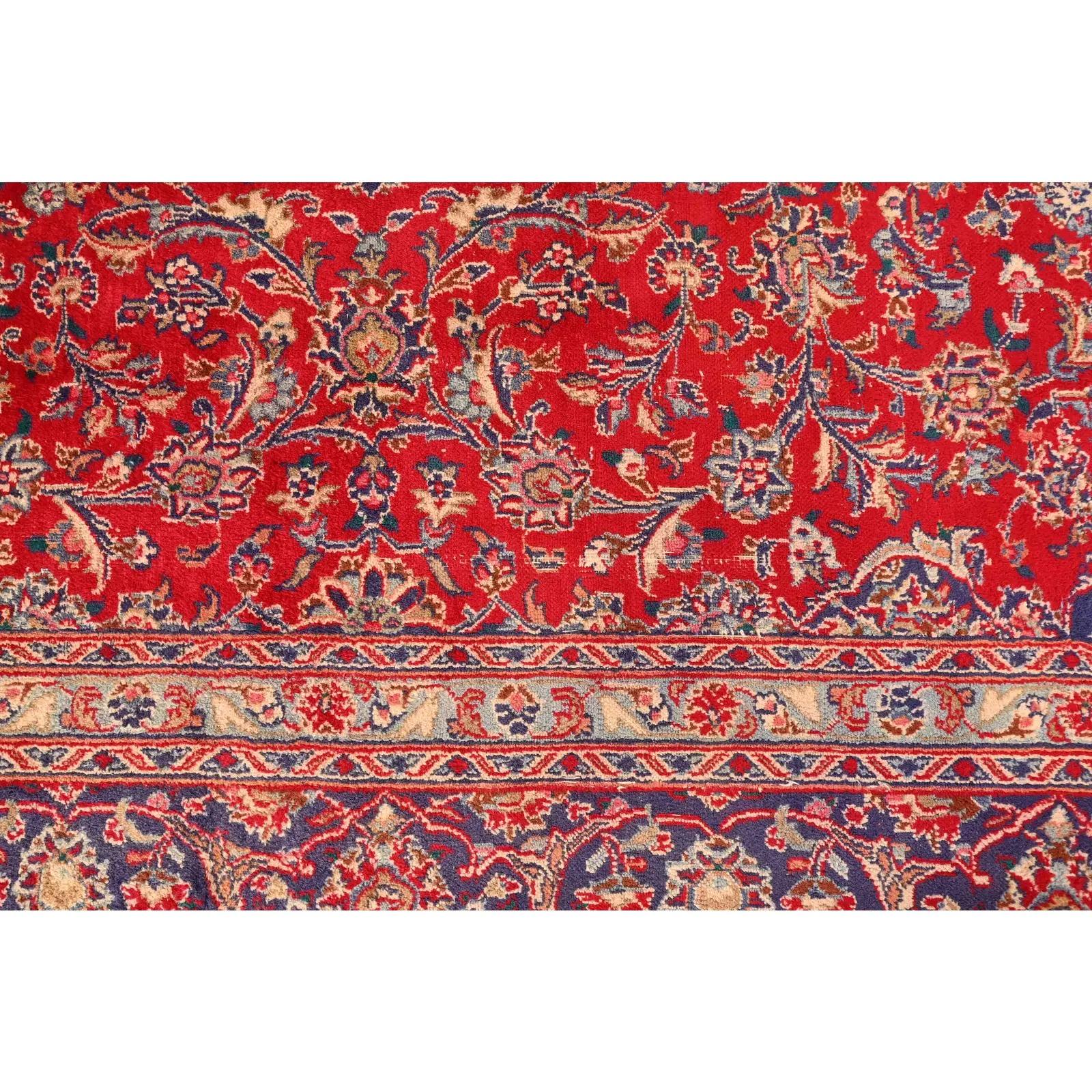 Vintage Rugs persiano Kashan annodato a mano in vendita 4