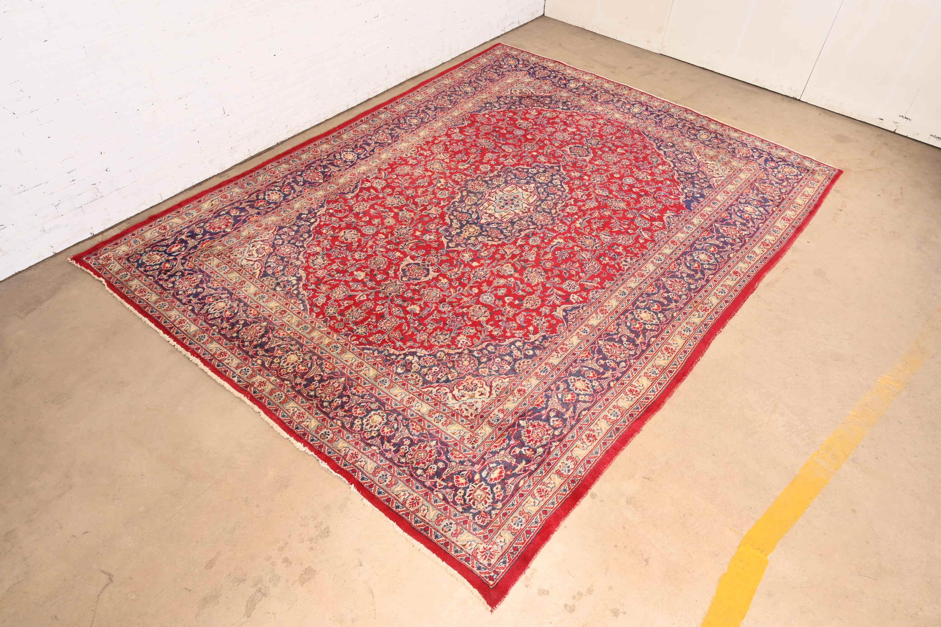 Vintage Rugs persiano Kashan annodato a mano In condizioni buone in vendita a South Bend, IN